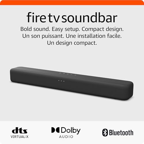 Amazon Fire TV Soundbar, 2.0-Lautsprecher mit DTS Virtual:X und Dolby Audio, Bluetooth-Konnektivität