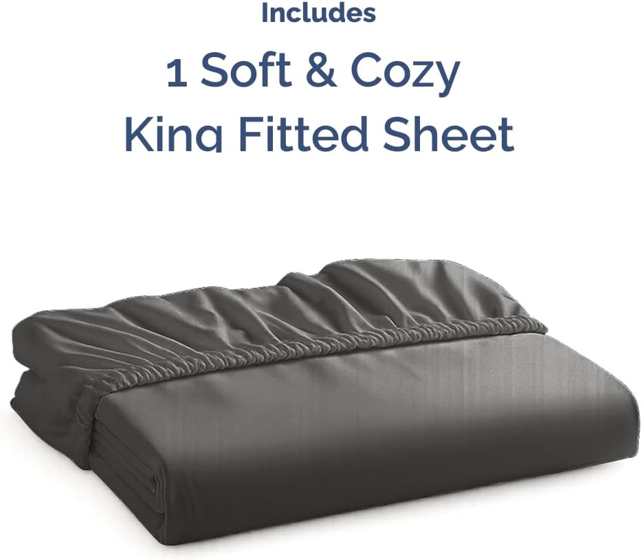 Spannbetttuch King-Size – Einzelnes Spannbetttuch unten – Ultraweiche Hotel-Luxus-Bettwäsche mit 20-40 cm tiefen Taschen – Atmungsaktiv, kühlend & knitterfrei – Pflegeleicht, farb- & schrumpffest – Weiß