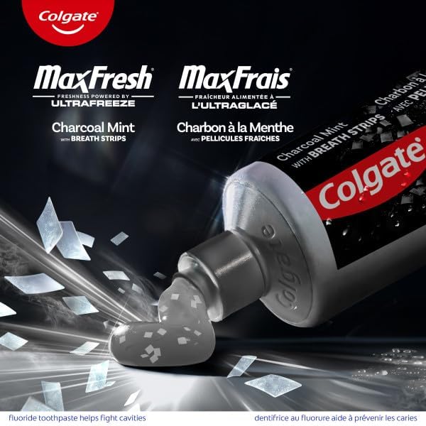 Colgate MaxFresh Cool Mint Gel Zahnpasta – Fluorid-Aufhellungsformel mit Zahnschmelzschutz für ein frisches, sauberes Lächeln – Zahnpasta für die tägliche Mundpflege 150ml, 3er-Pack
