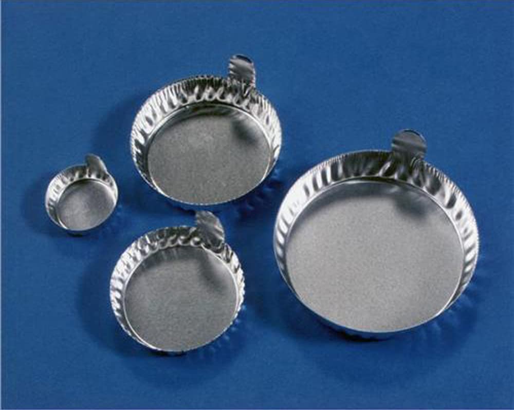 D43-100 Round Disposable Aluminum Dish with Tab, 43mm Diameter, 1/2" Height, 1g, 20mL (Pack of 1000)