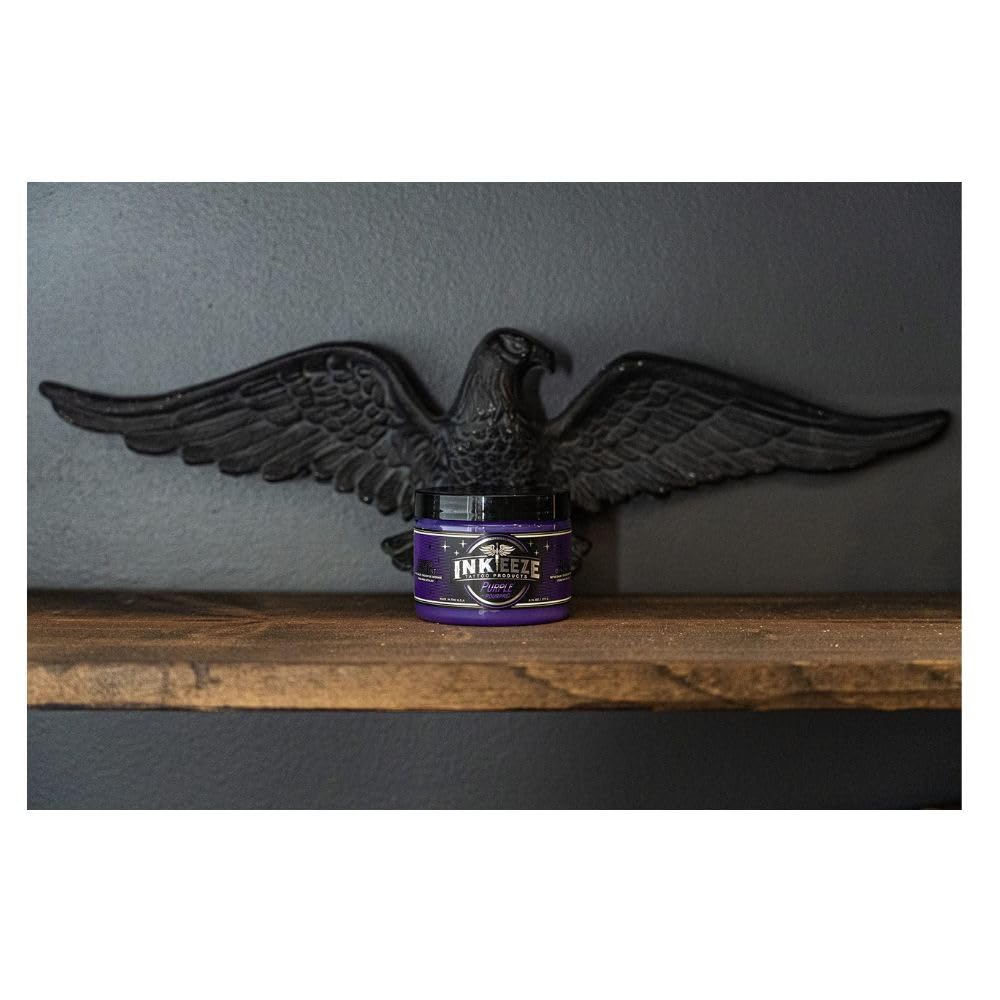 INK-EEZE Purple Tattoo Ointment Bundle 2-Pack, For Artists and Aftercare, Cruelty Free, Petroleum Free, Made in USA, 2-Pack 6oz Jars