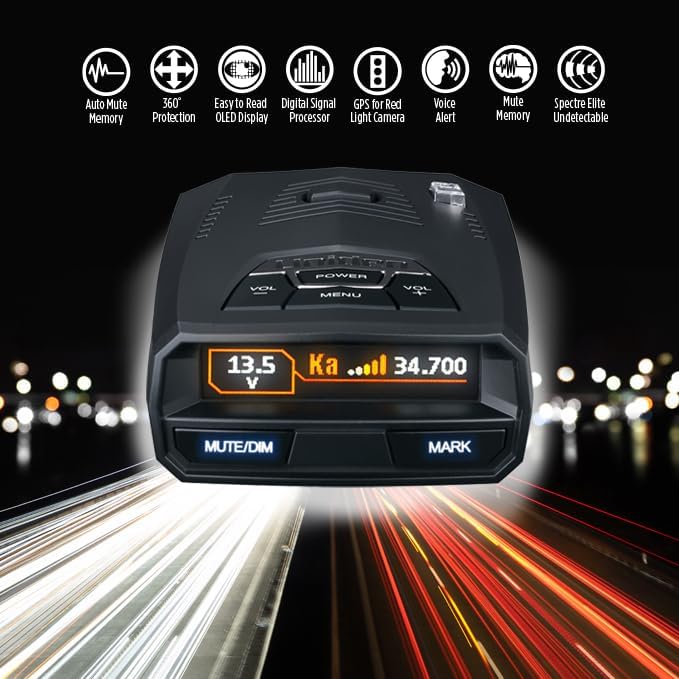 Uniden R4W (new Model) Extreme Long-Range Laser/Radar Detector, Record Shattering Performance, 360° Awareness, Built-in GPS, Wi-Fi, Bluetooth, Voice Alerts, Red Light & Speed Cameras, R/TACH App
