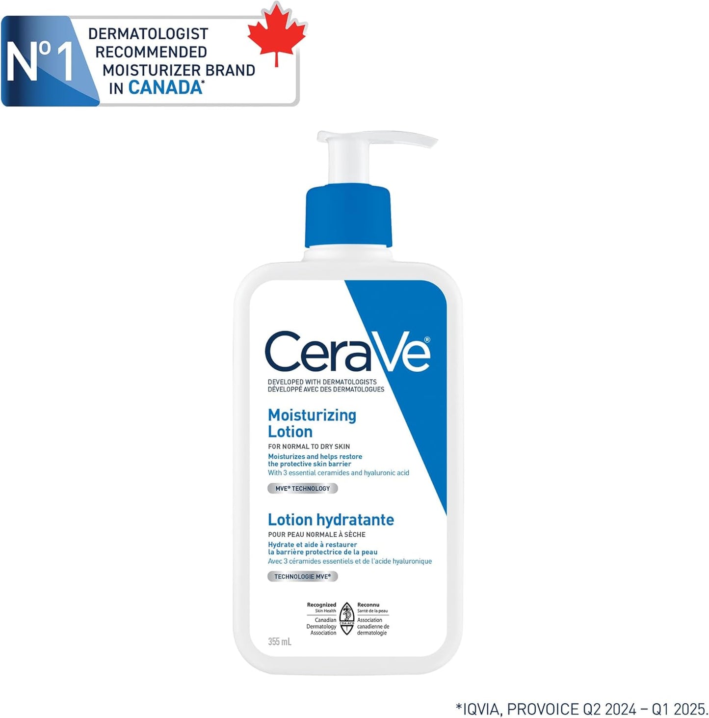 CeraVe Feuchtigkeitslotion, tägliche leichte Gesichts- & Körperlotion mit Hyaluronsäure & Ceramiden, geeignet für trockene & empfindliche Haut, parfümfrei, nicht komedogen & allergiegetestet, 473 ml