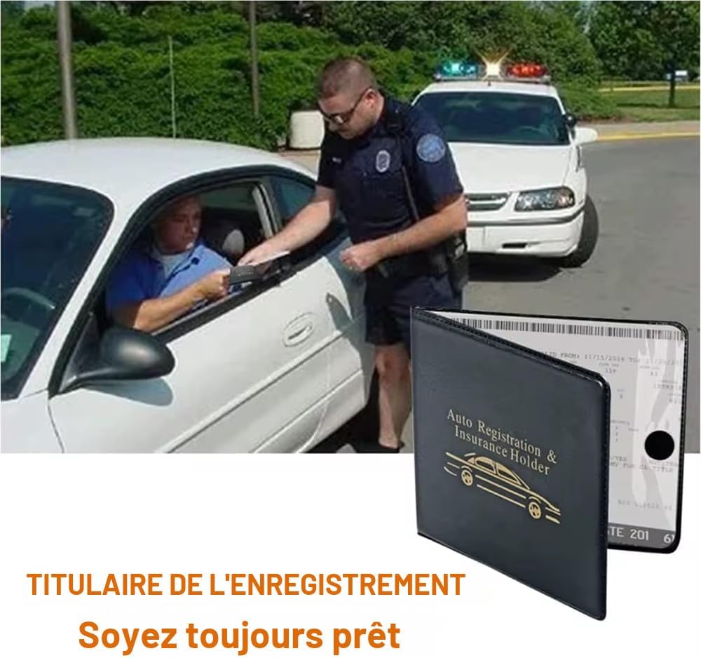 ESSENTIAL 2er-Set Vinyl-Fahrzeugzulassungskartenhalter, schwarz, stabiler Verschluss, in jedem Fahrzeug erforderlich