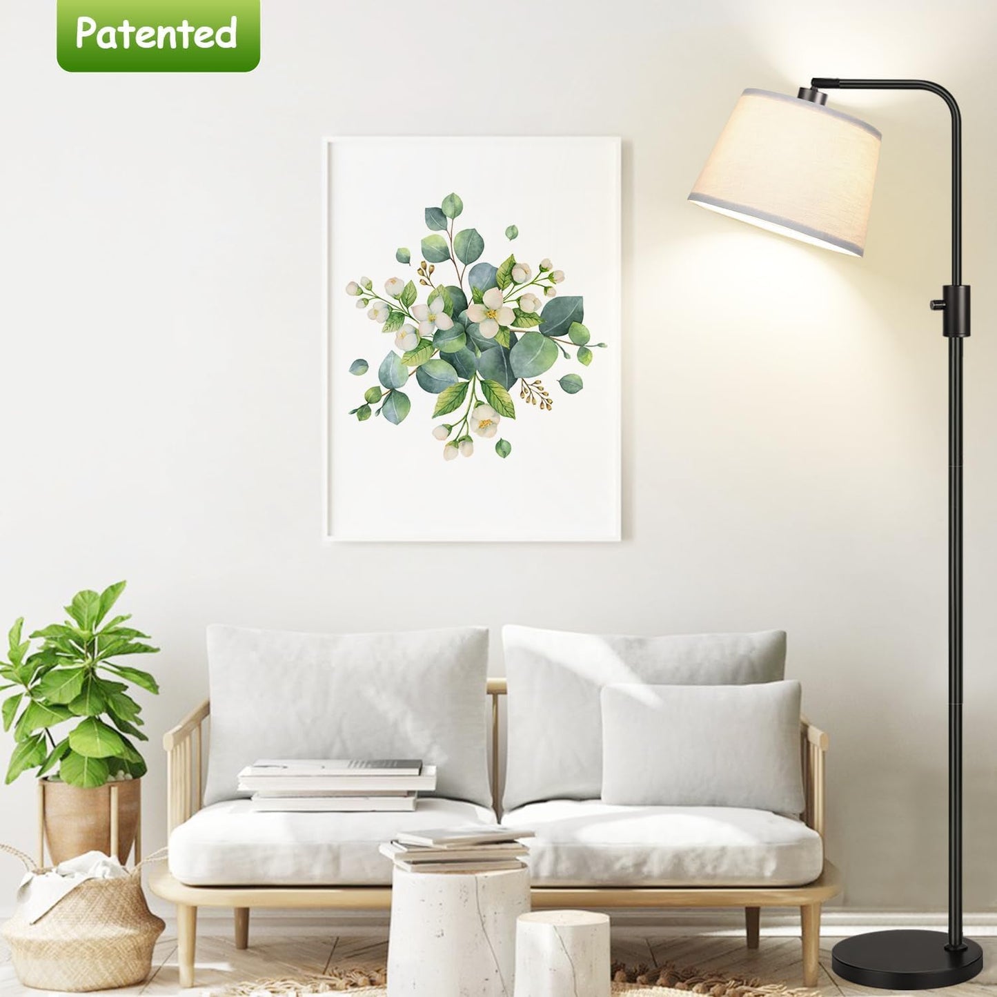 【Upgraded】 Dimmable Floor Lamp, 1000 Lumens LED Edison Bulb Included