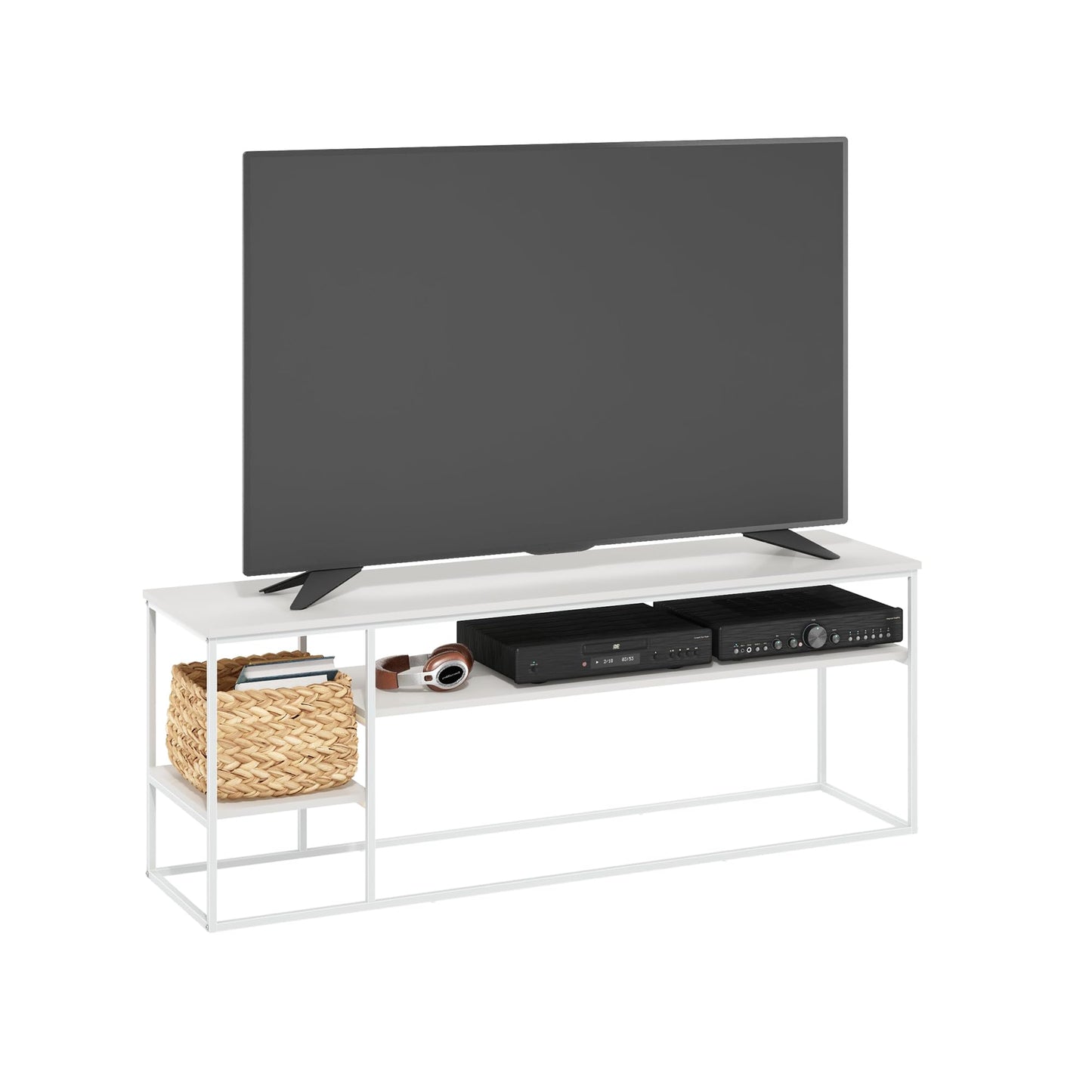 Furinno TOMI TV Stand, 5-Cube Entertainment Center with Open Shelf, Reversible TV Console, for Living Room, Bedroom, Home Office, Green