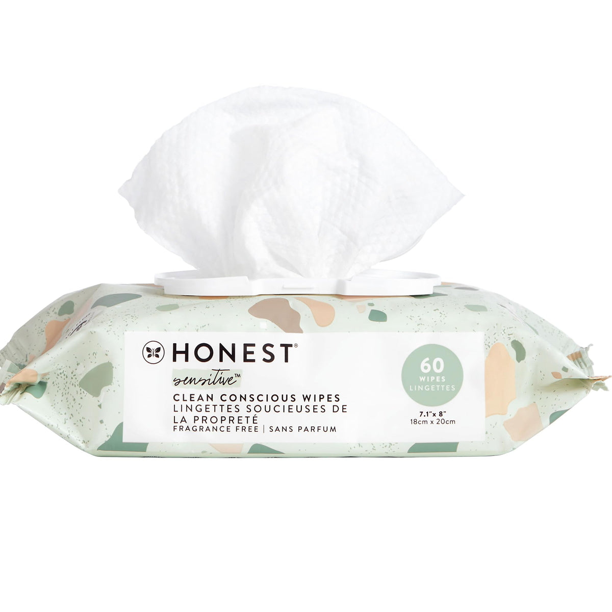 The Honest Company Clean Conscious Unscented Wipes | Over 99% Water, Compostable, Plant-Based, Baby Wipes | Hypoallergenic for Sensitive Skin, EWG Verified | Pattern Play, 576 Count