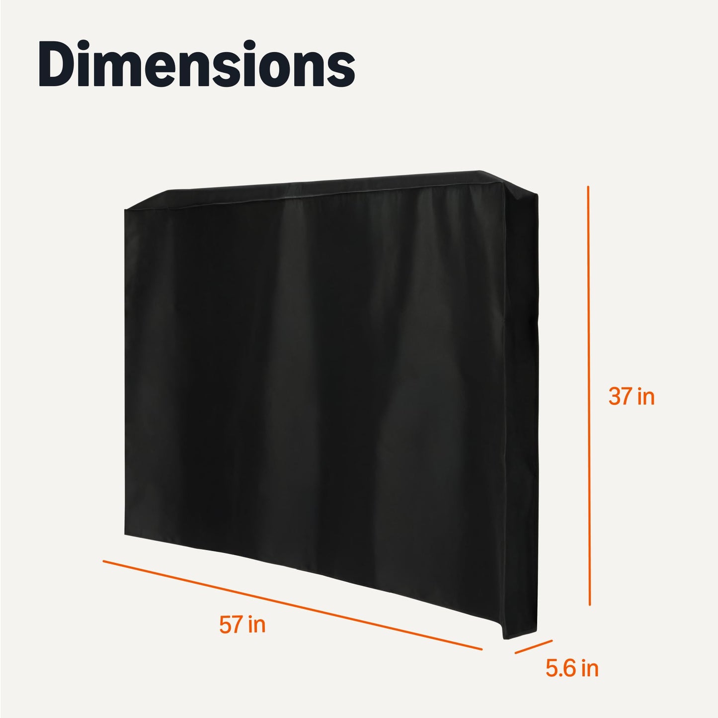 Amazon Basics Waterproof Outdoor TV Cover for 48" - 50" Flat Screen TVs, Fits up to 47"L x 29.7"H, Black