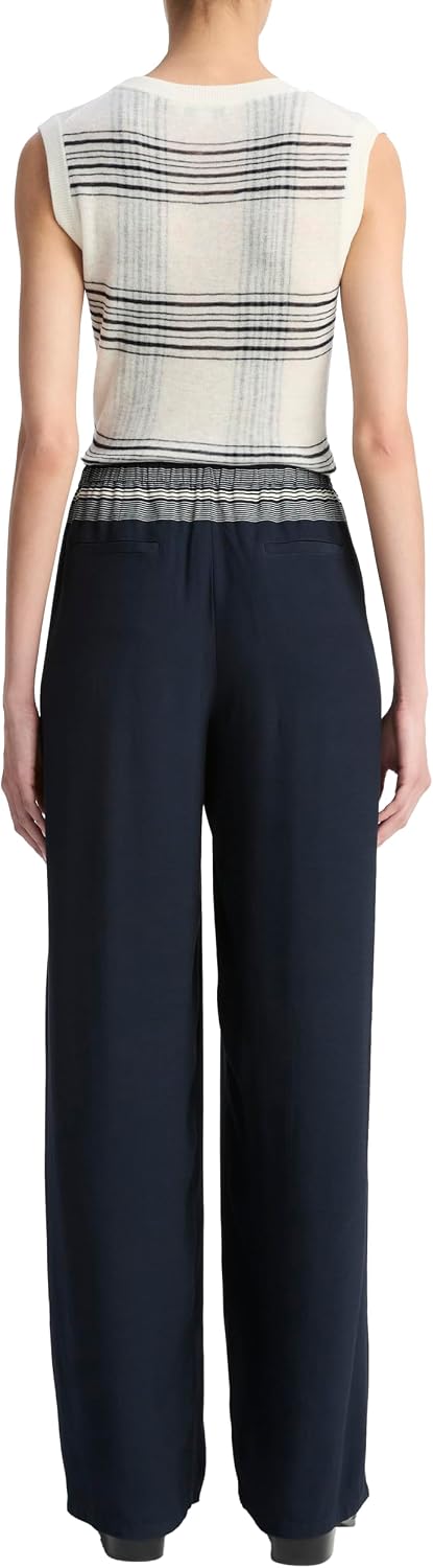 Vince Womens Mid Rise Placed Stripe Pull on Pant Review