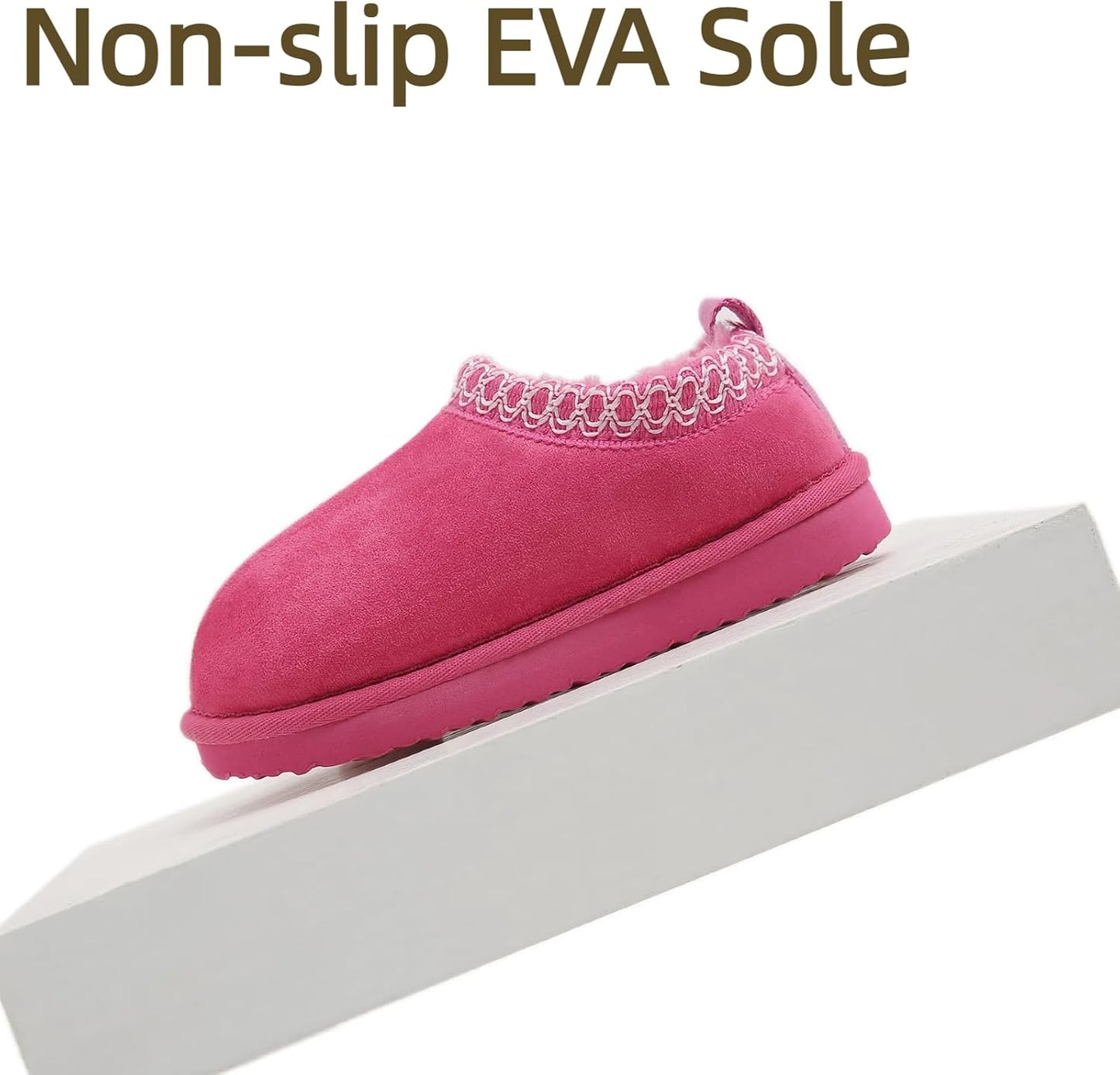 SMajong Kinder Hausschuhe Plüsch Warm Mädchen Flauschige Hausschuhe Jungen Plateau Pantoffeln Slip-on Schuhe Winter Innen Außen