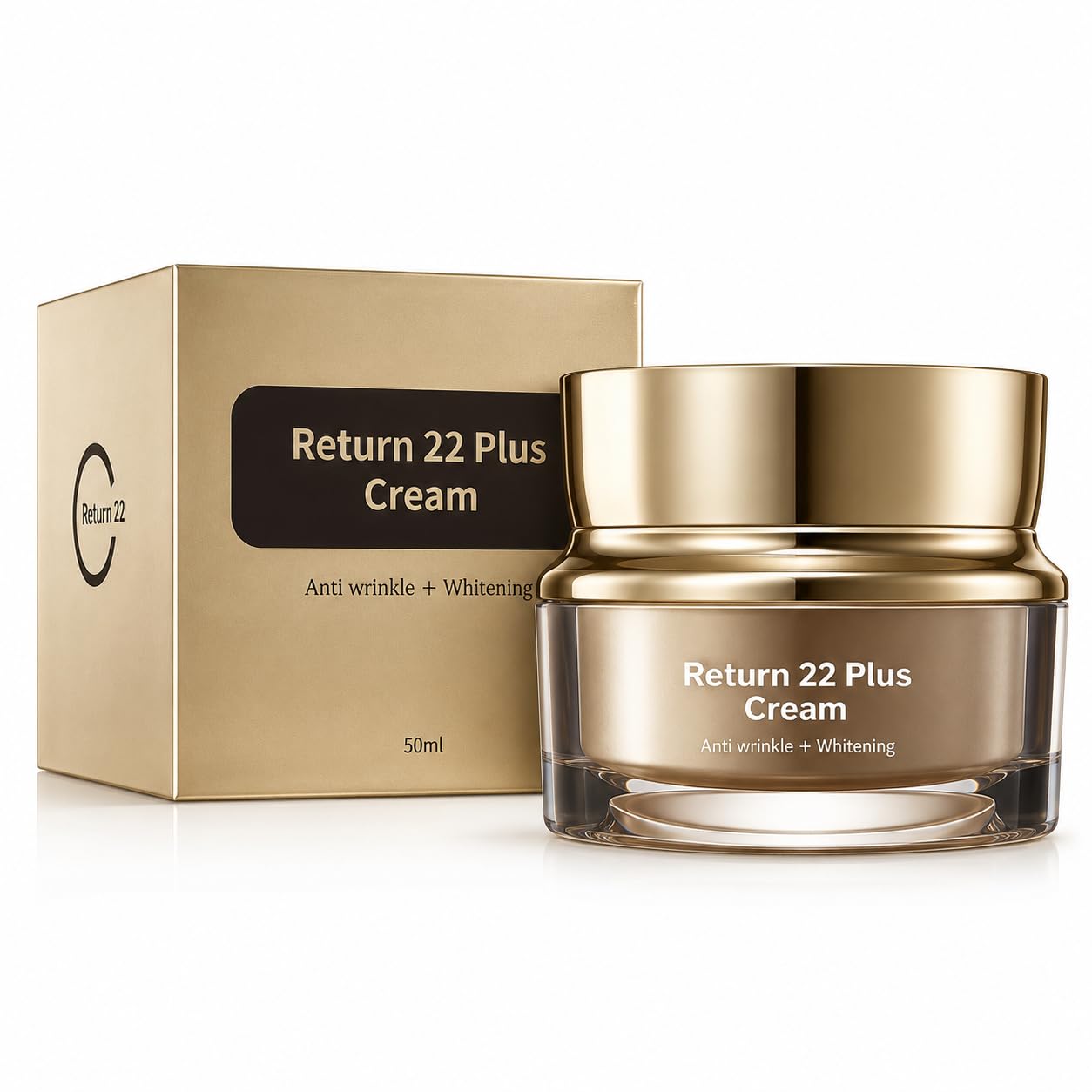 Return 22 Plus Cream Korean Retinol Face Moisturizer with Hyaluronic Acid & Ginseng Anti Aging Hydrating Cream 50ml