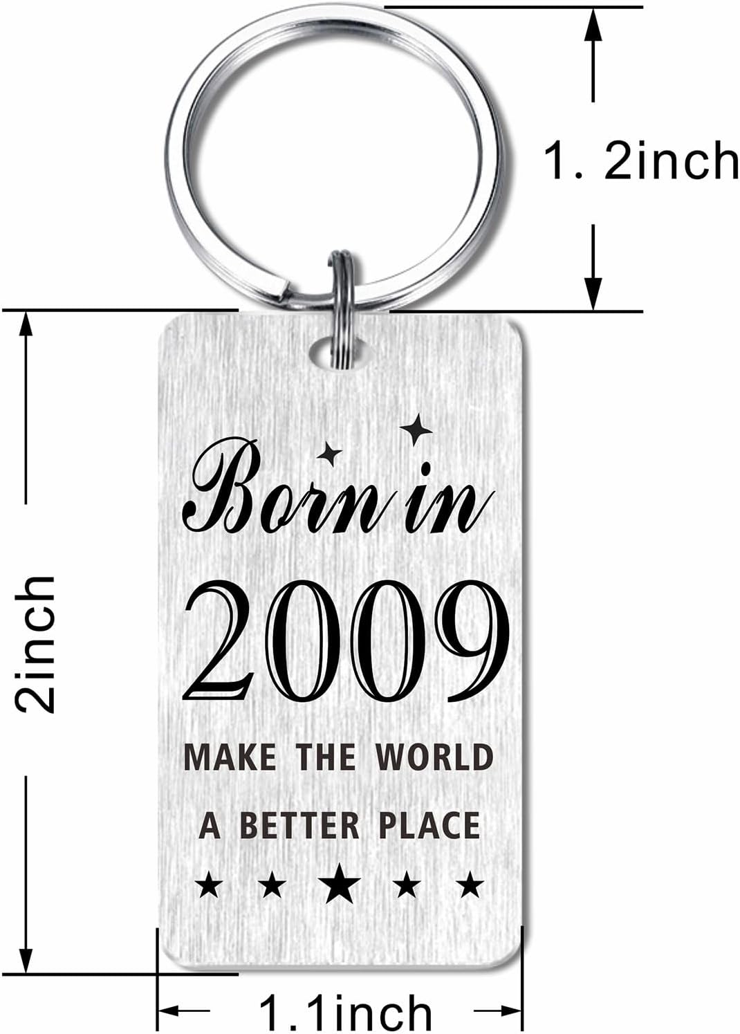 Gezxin Happy Birthday Schlüsselanhänger Geschenke für Frauen Männer - Personalisierter Edelstahl Geburtstagsschlüsselanhänger - Mach die Welt zu einem besseren Ort