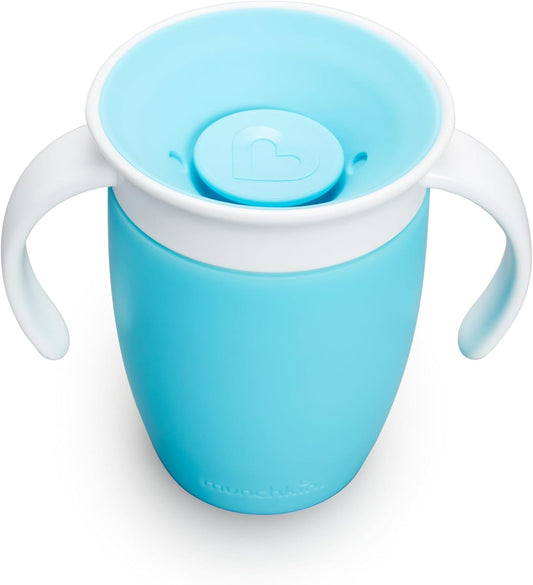 Munchkin Miracle 360˚ Trainer Sippy Cup with Handles, Spill Proof, 7 Ounce, Blue, 1 Pack
