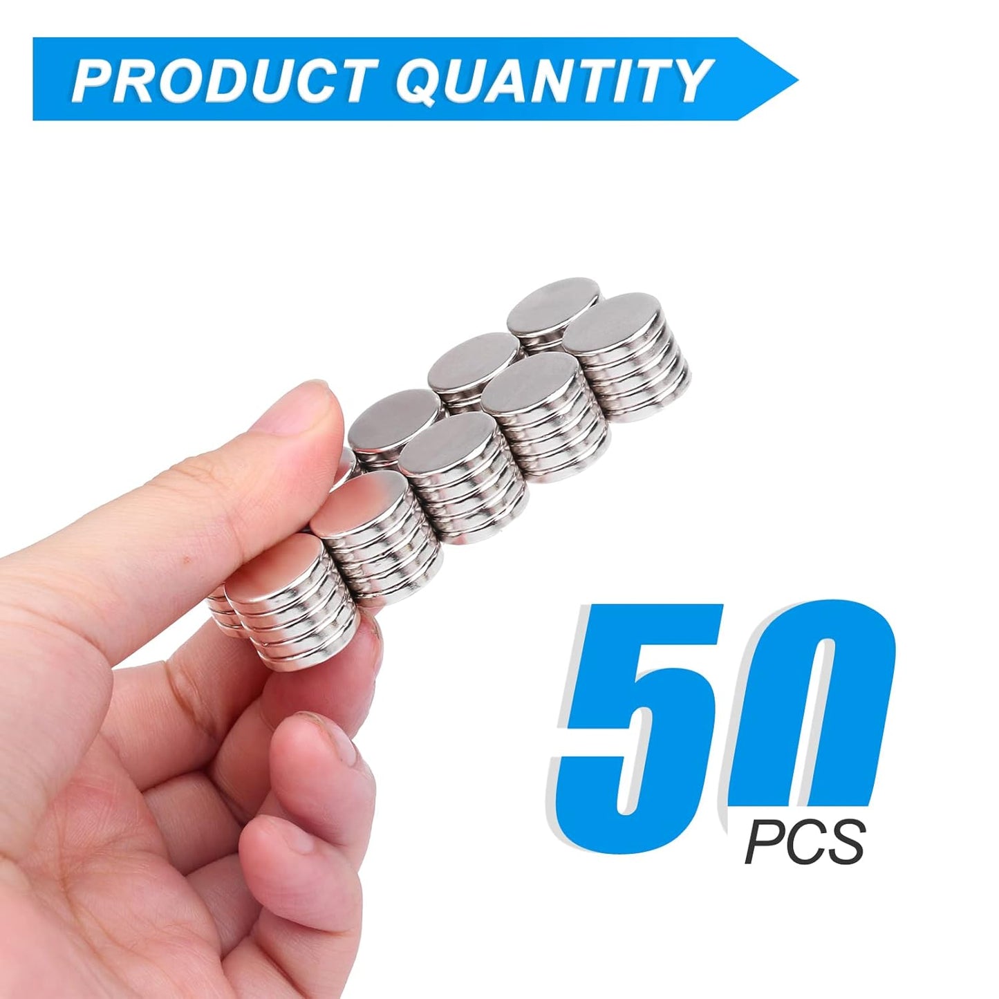TRYMAG Klein 10x3mm 50 Stück Seltenerdmagnete, 50 Stück Winzige Runde Kühlschrankmagnete für Whiteboard, Kühlschrank, DIY, Küche, Büro