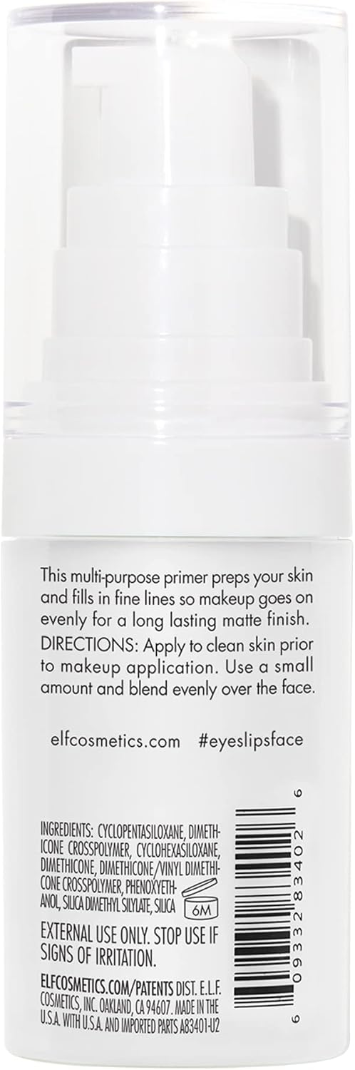 e.l.f. Poreless Face Primer. Make-up-Grundierung für ein makelloses, glattes Hautbild, verleiht dem Make-up Haltbarkeit, angereichert mit Teebaum