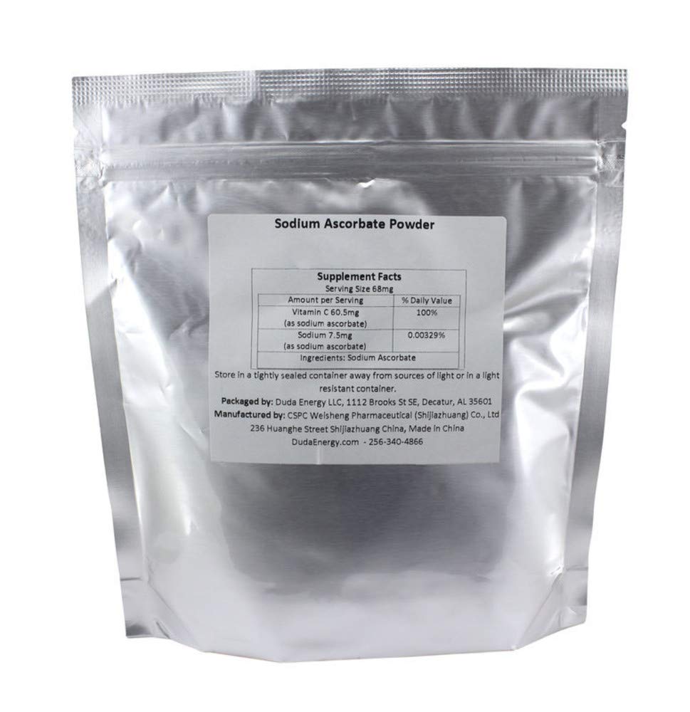Sodium Ascorbate Powder, 25KG / 55 lb Ba Food Grade FCC USP BIoActive Non-GMO Vitamin C Contains Ascorbic Acidg