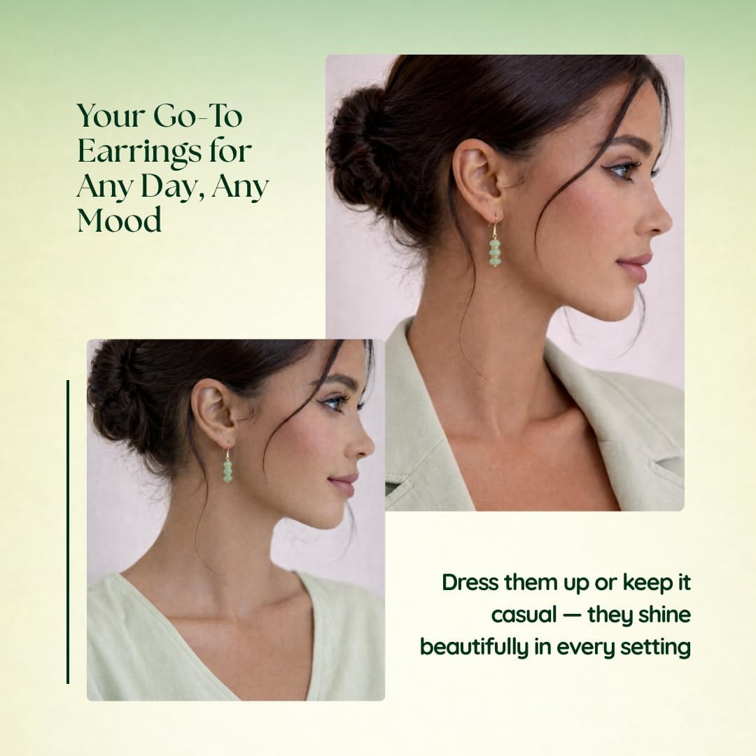 Gempires Green Dangle Earrings: A Boho Chic Statement Piece