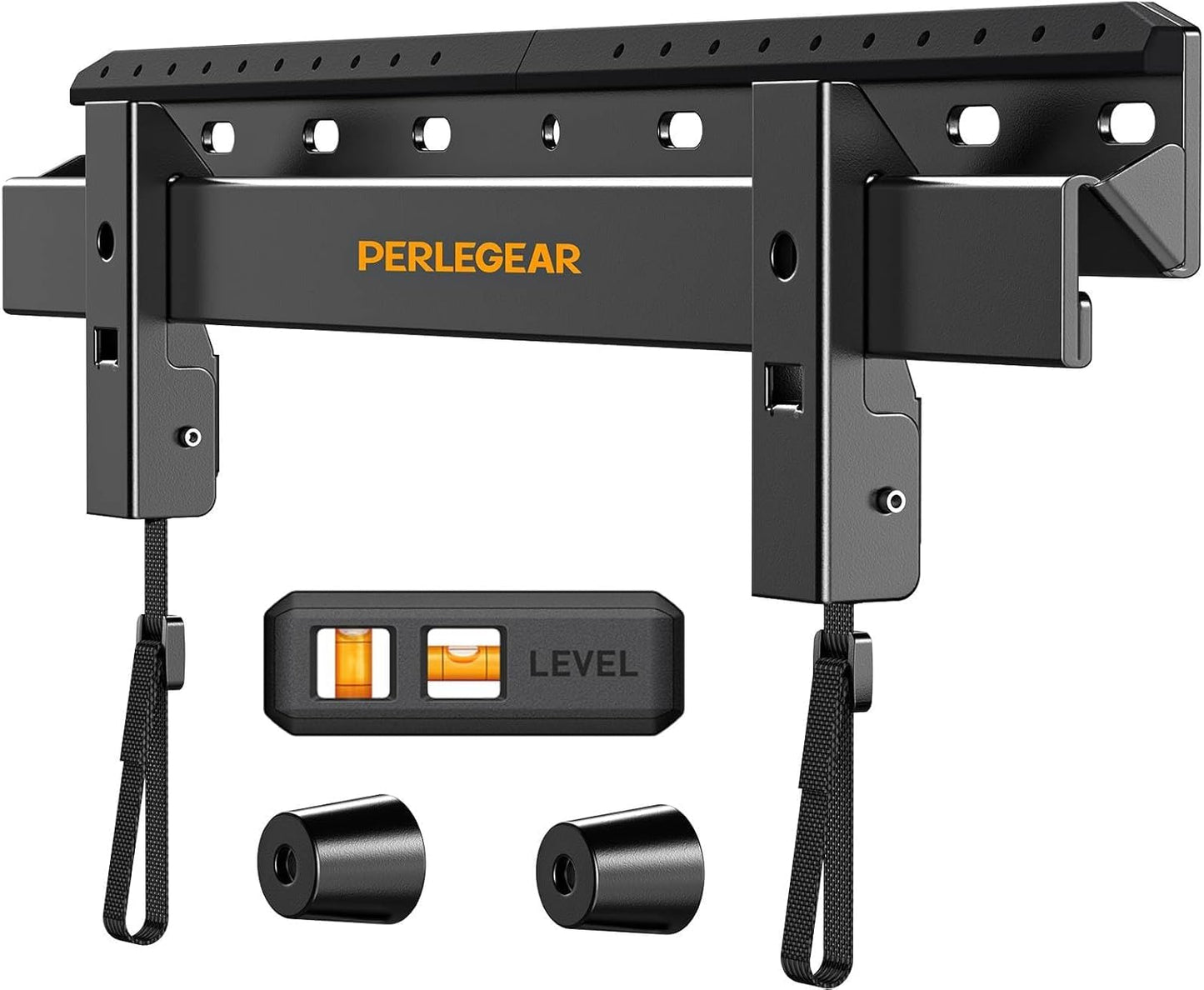 Perlegear Heavy Duty Fixed TV Wall Mount for 42"-115" TVs up to 225 lbs, Low Profile TV Mount Fits 16", 24", 32" Studs, One-Piece Bracket with Magnetic Pull Tabs, Max VESA 800x600mm