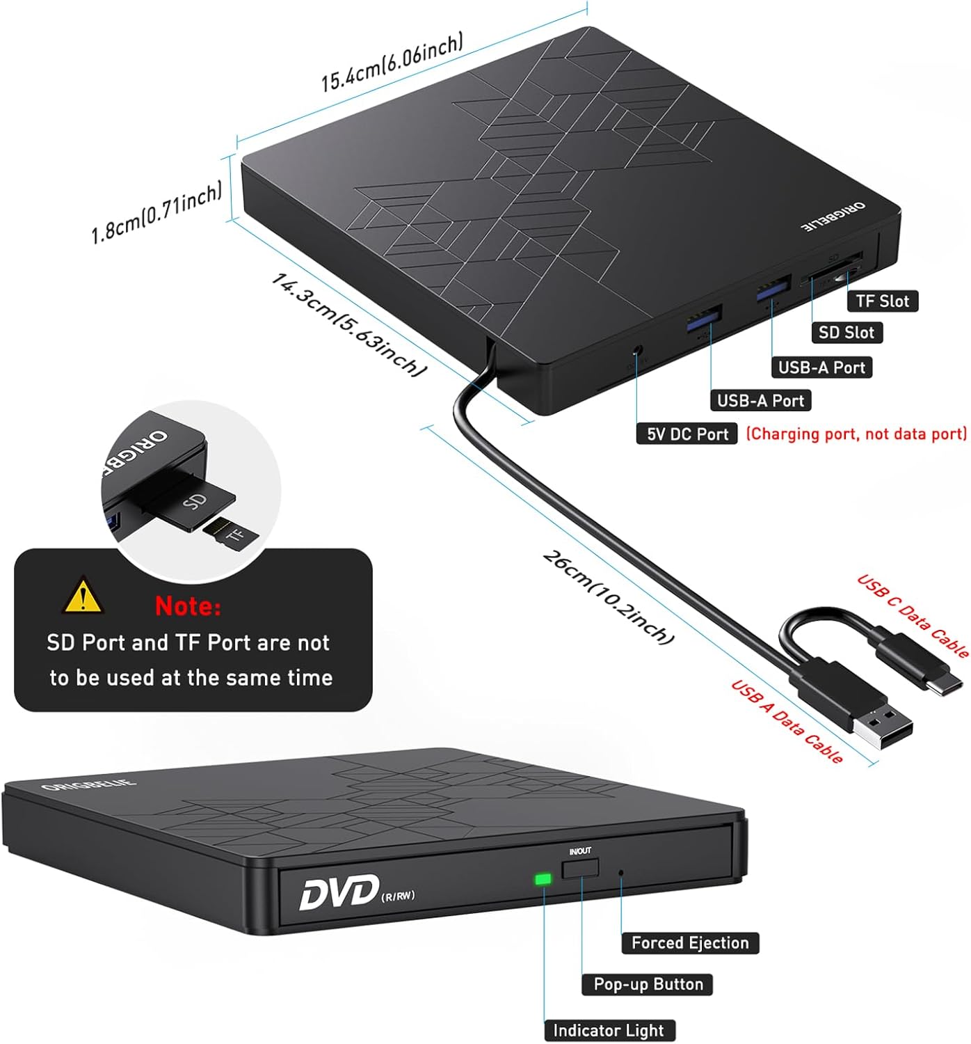 ORIGBELIE External DVD Drive: A Versatile Solution for Your Optical Disc Needs