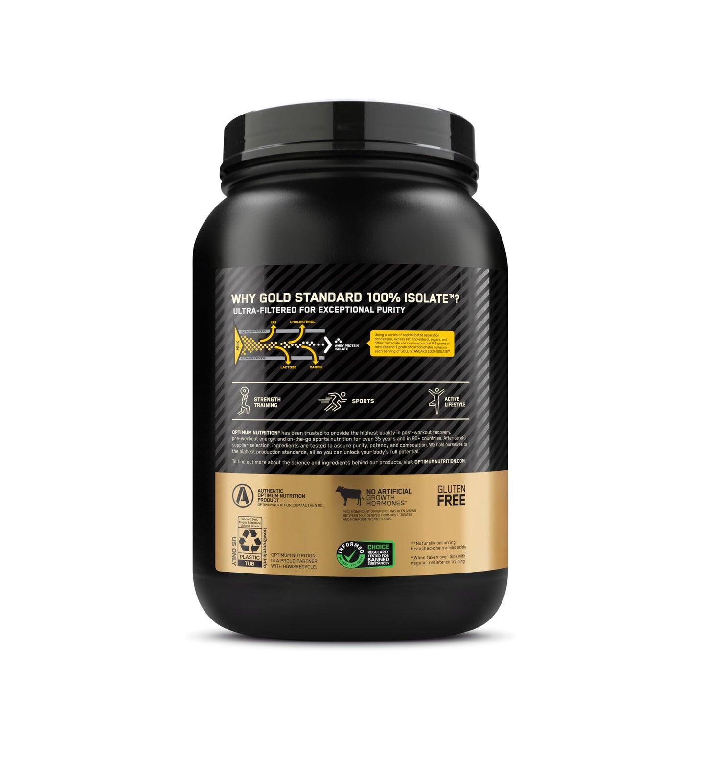 Optimum Nutrition Gold Standard 100% Isolate, Protein Powder, Chocolate Bliss, 3 Pounds, 44 Servings. Whey Protein Isolate (Packaging May Vary) (Pack of 4)