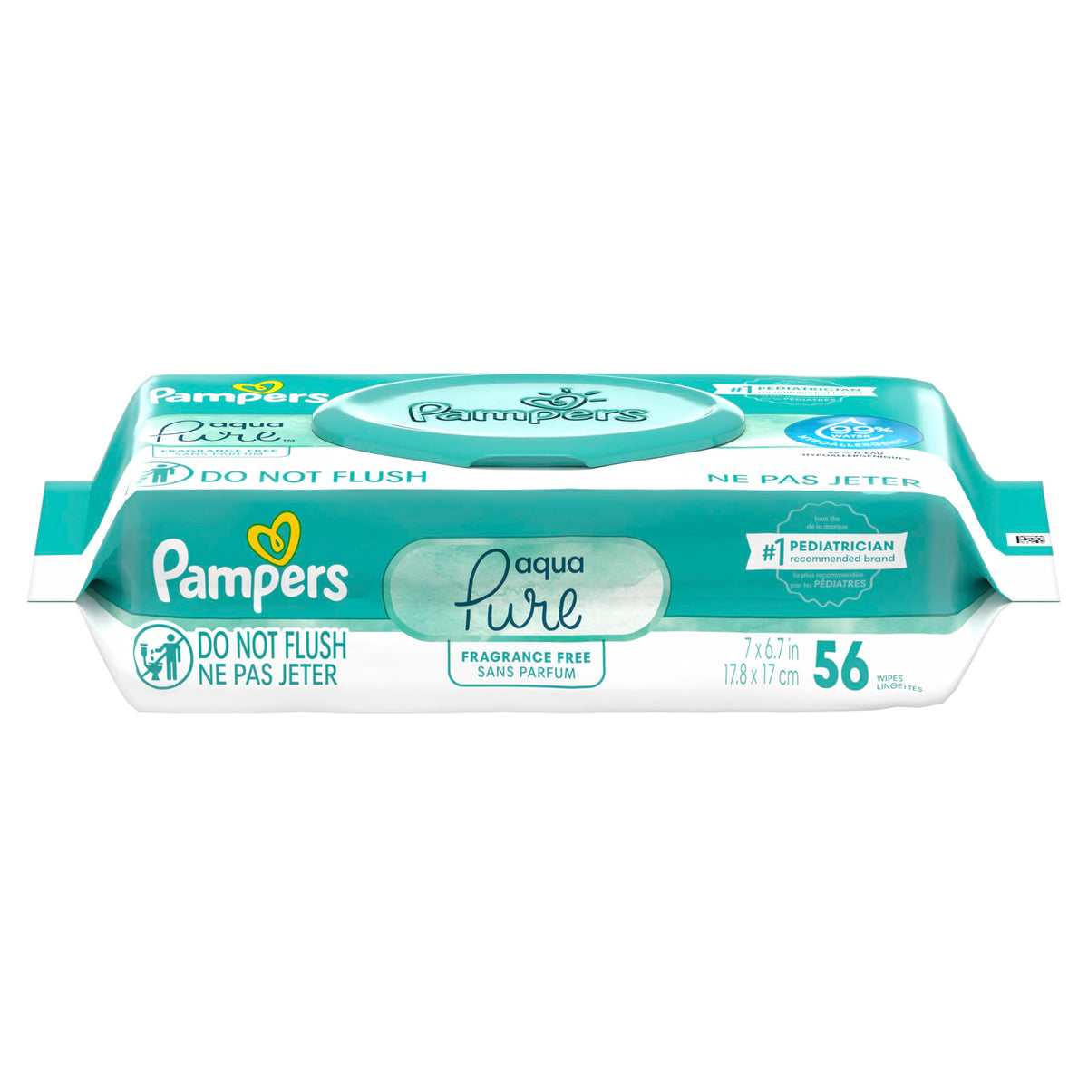Pampers Aqua Pure Sensitive Baby Wipes 12X Pop-Top 560 Count