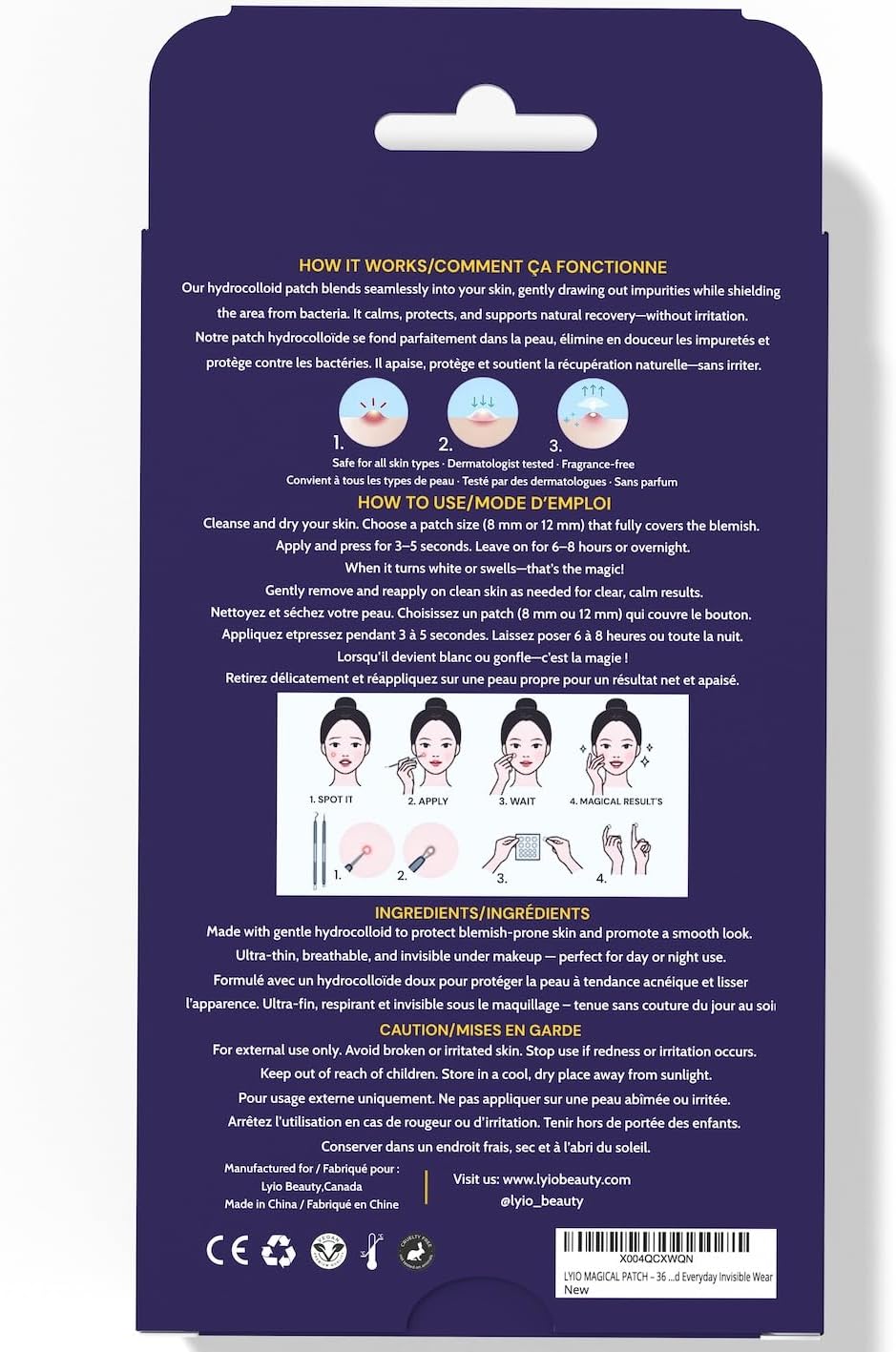 LYIO MAGICAL PATCH – 36 ultradünne Pickel-Pflaster | Atmungsaktive Hydrokolloid-Pflaster, sanft zu allen Hauttypen für ein klareres Hautbild, unter Make-up unsichtbar