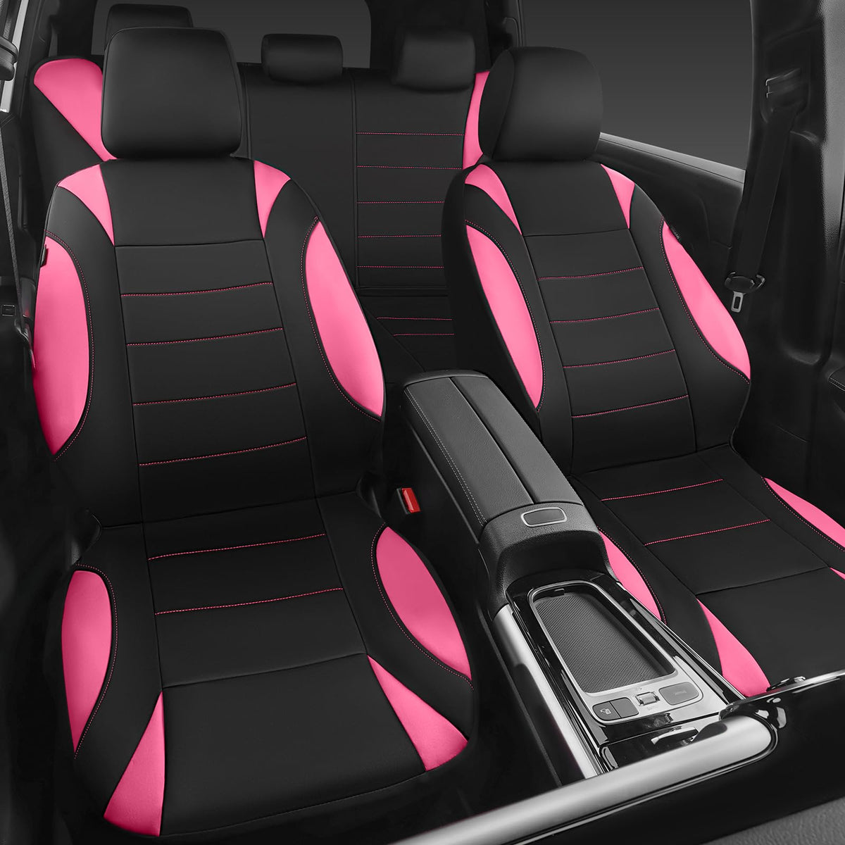 CAR Pass Neoprene Waterproof Two Front Car Seat Covers Set- Universal Fit for Vehicles, Airbag Compatiable(Black)