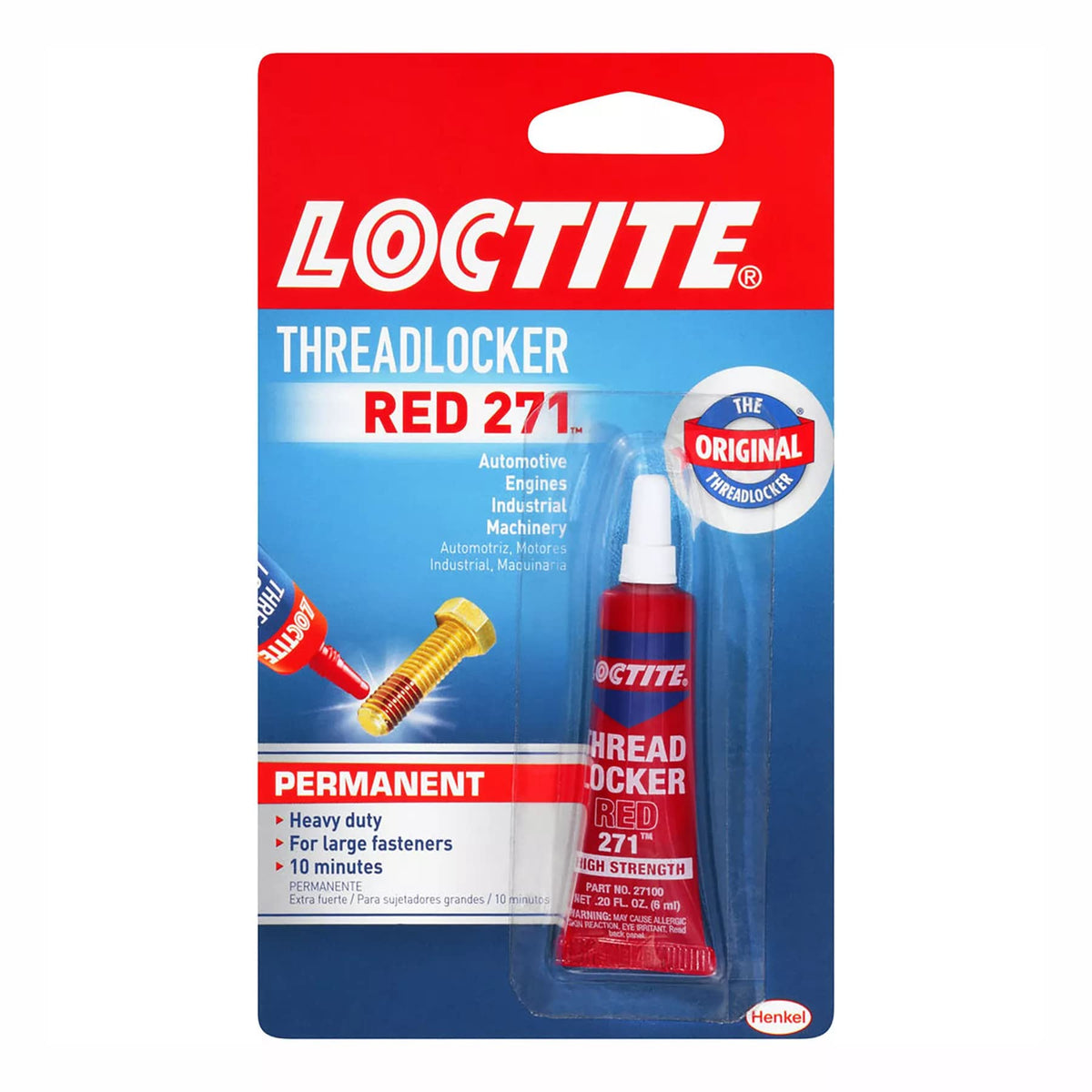 Loctite Threadlocker Blue 242 - Removable Thread Lock Glue for Nuts, Bolts, & Fasteners, Medium Strength Screw Glue to Prevent Loosening & Corrosion - 6 ml, 1 Pack