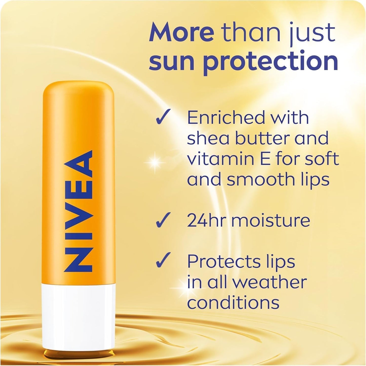 NIVEA Sun Lippenbalsam mit LSF 30 (2x4,8g) | Schützt vor Sonnenbrand, 24H Feuchtigkeit
