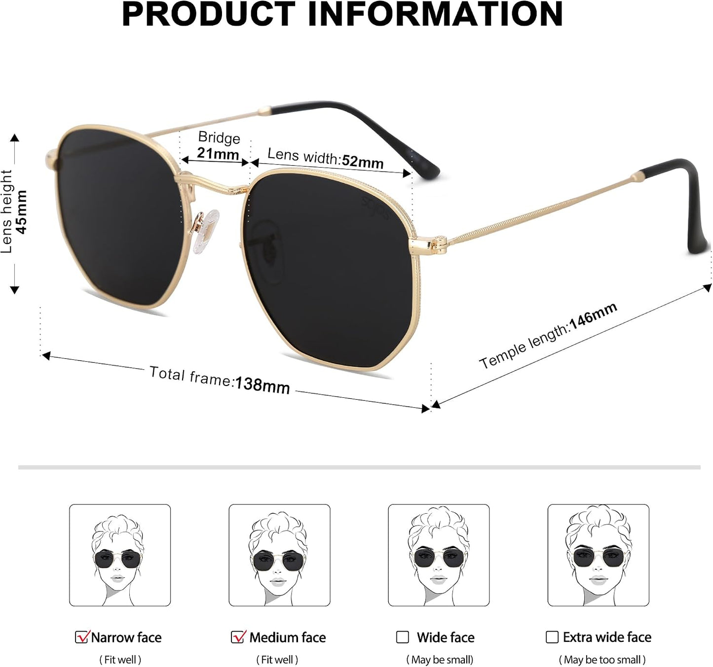 SOJOS Small Square Polarized Sunglasses for Men and Women: A Perfect Blend of Style and Function