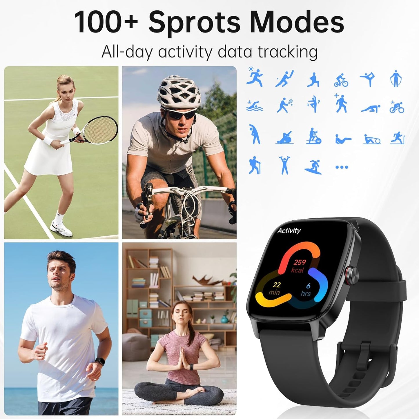Smart Watch for Men Women, Bluetooth Call Smartwatch with AI Voice