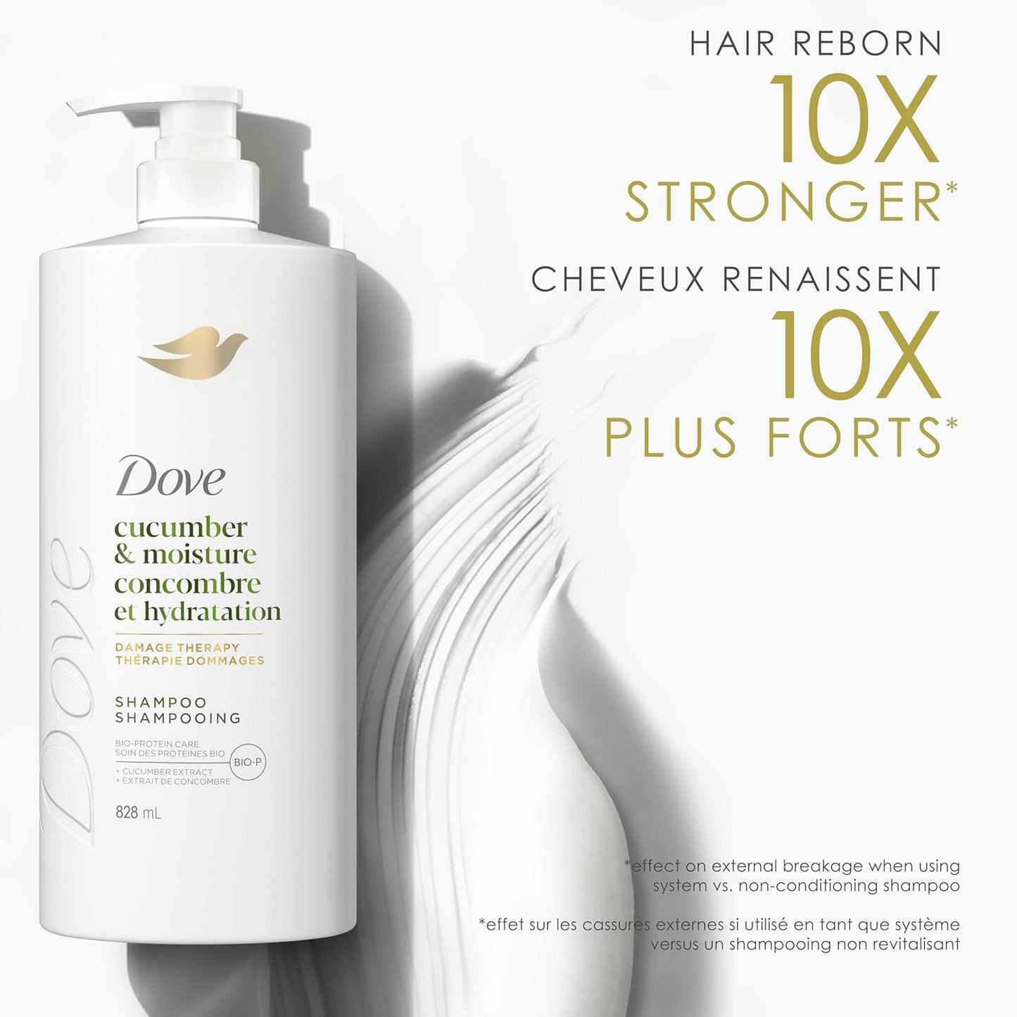 Dove Intensive Repair Shampoo für geschädigtes Haar mit flüssiger Bio-Protein-Pflege, 828 ml