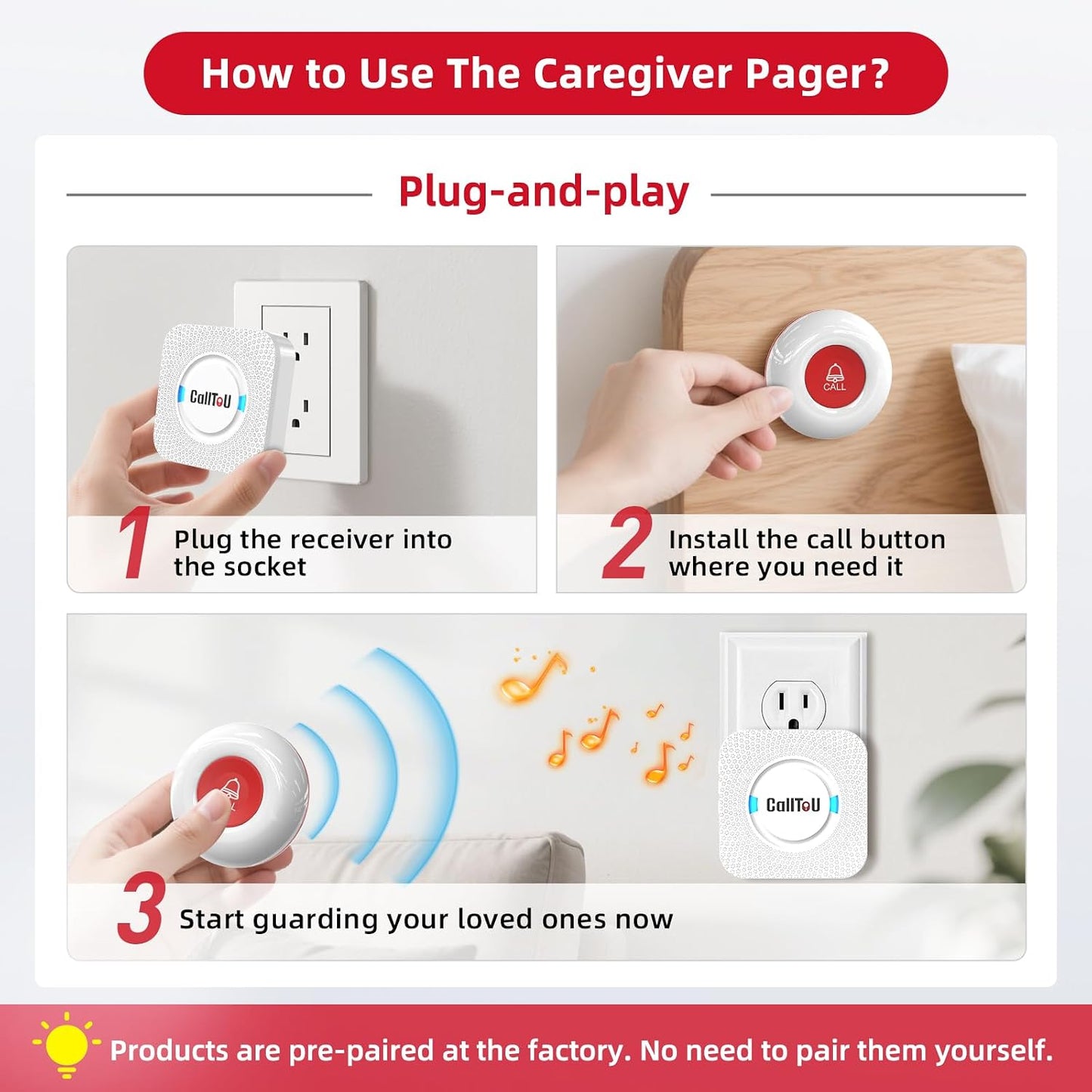 Caregiver Pager System for Seniors and Patients