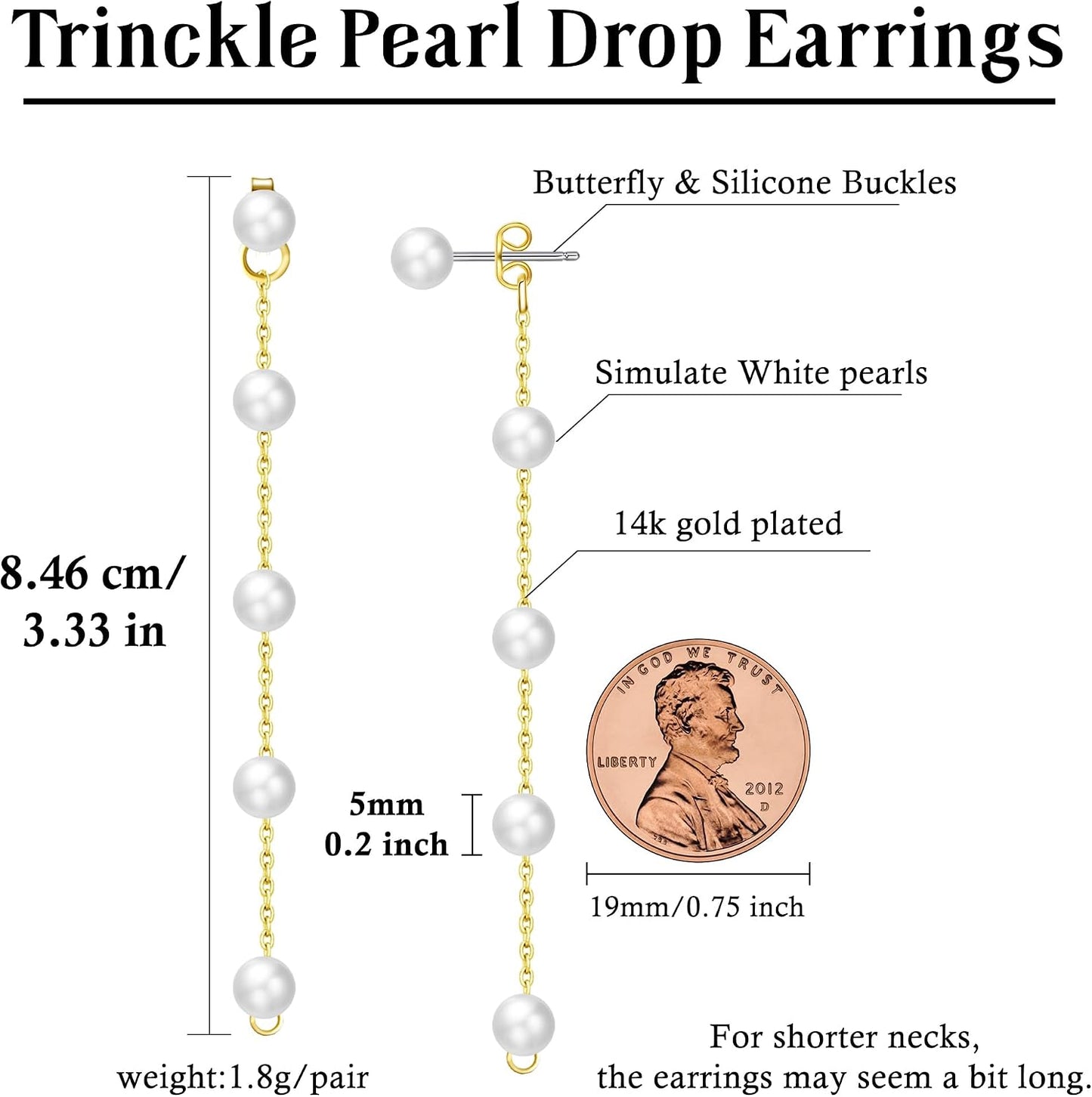 Effortless Elegance: Trinckle Pearl Earrings for Women