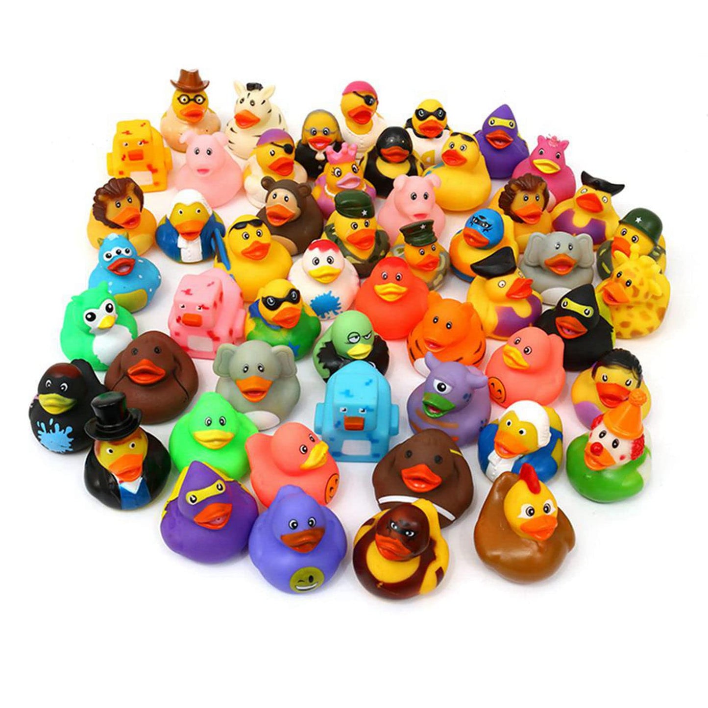 XY-WQ Rubber Duck 150 Pack for Jeeps Bath Toy Assortment - 2.3 Inch Bulk Floater Duck for Kids - Baby Showers Accessories - Party Favors, Birthdays, Bath Time, and More (50 Varieties)