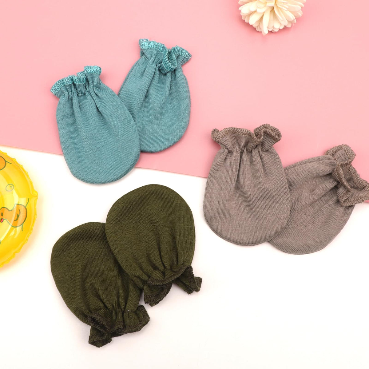 BQUBO Newborn Infant Mittens No Scratch Cotton Elastic Wrist Gloves Hypoallergenic for 0-6 Months Baby Boys Girls
