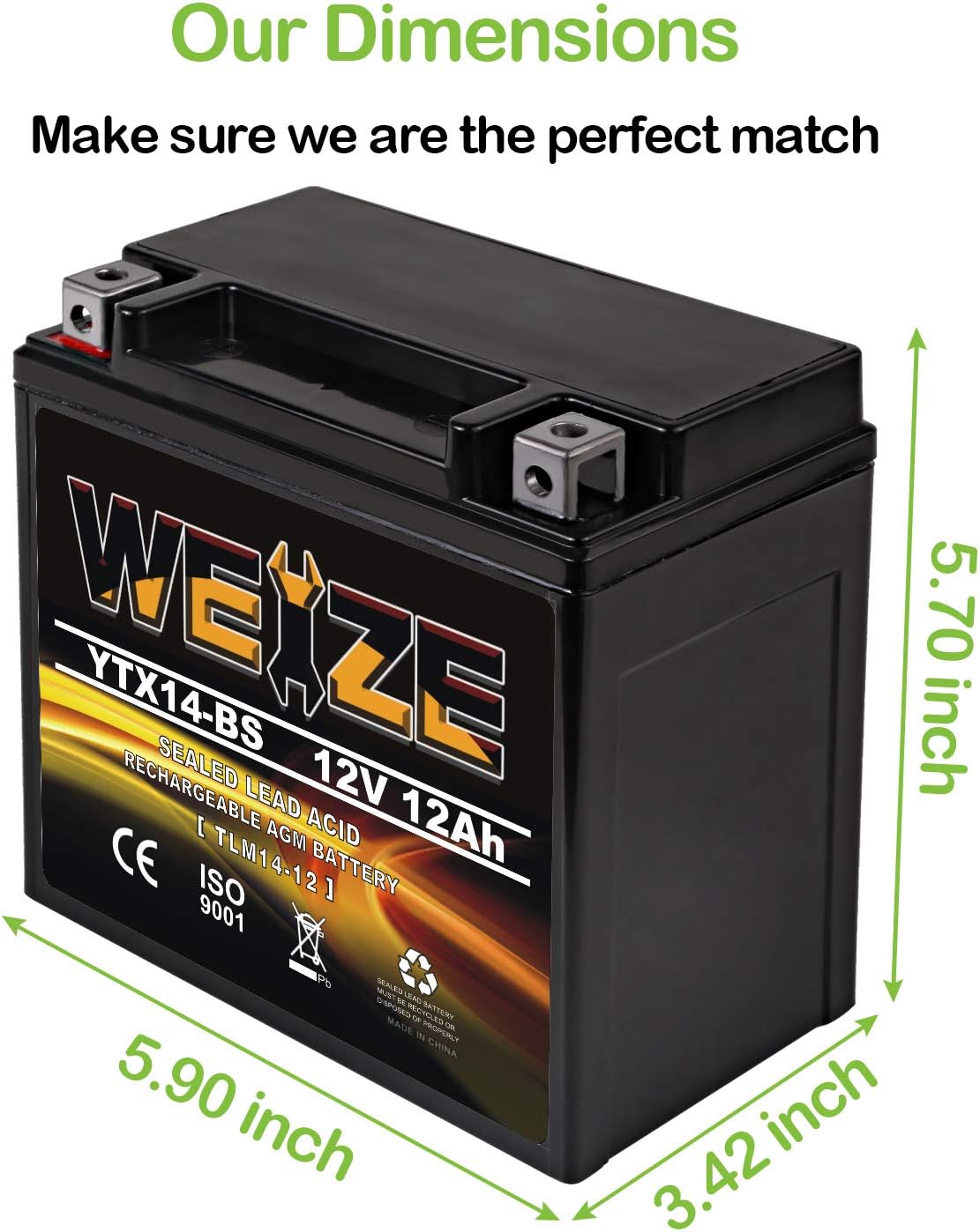 Weize YTX14 BS ATV Battery: A High-Performance Solution for Your Ride