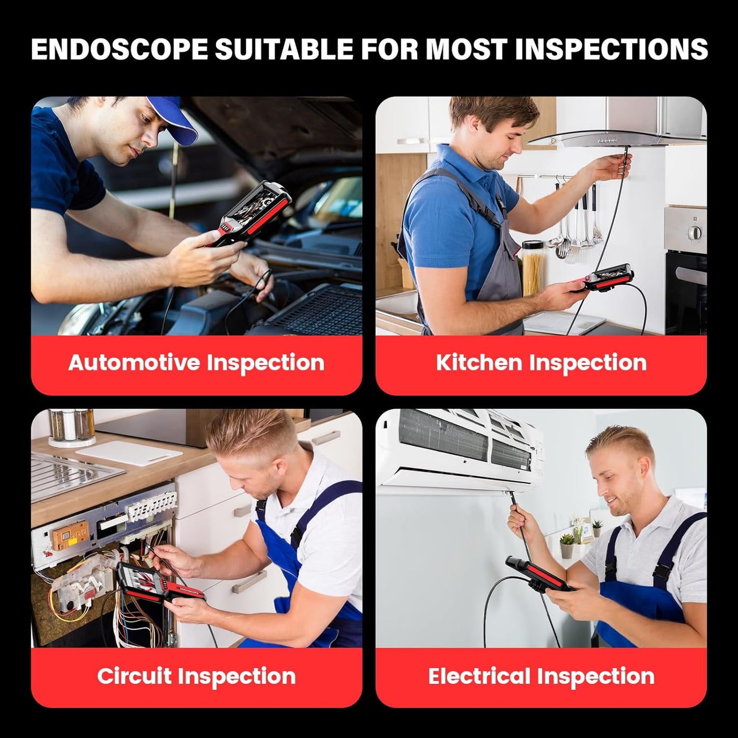 Inspect with Ease: The TGJOR 5" 1080P HD Dual-Lens Endoscope Camera