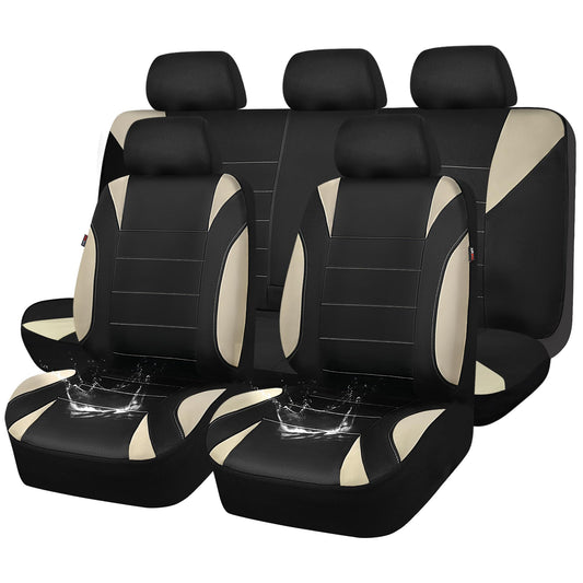 CAR Pass Neoprene Waterproof Two Front Car Seat Covers Set- Universal Fit for Vehicles, Airbag Compatiable(Black)