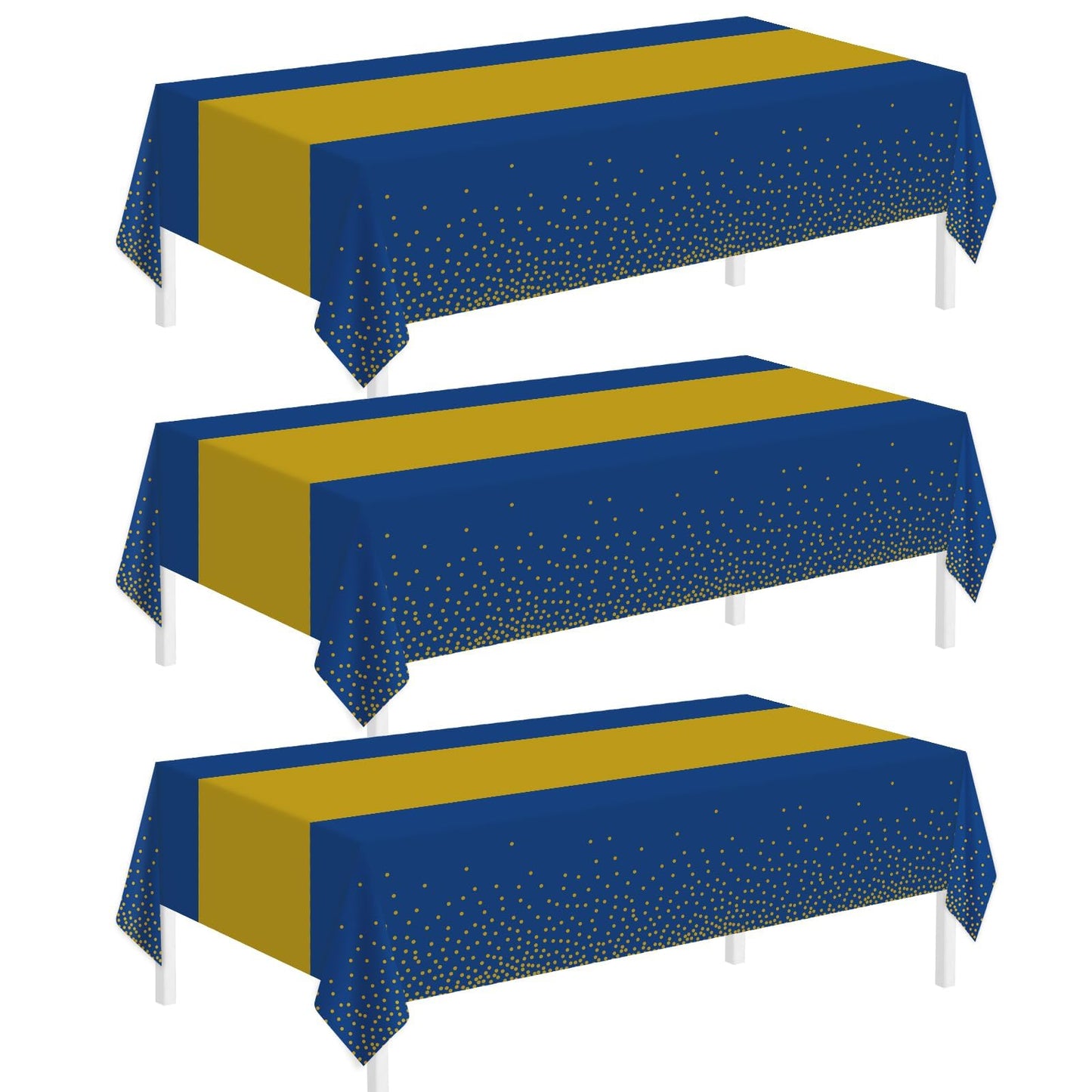 Childom 3 Pack Graduation Tablecloth,Graduation Decorations Class of 2026 Graduation Party Decorations,54"x108" Black and Gold Plastic Table Cloth Disposable Rectangle for Home,School,Party Supplies