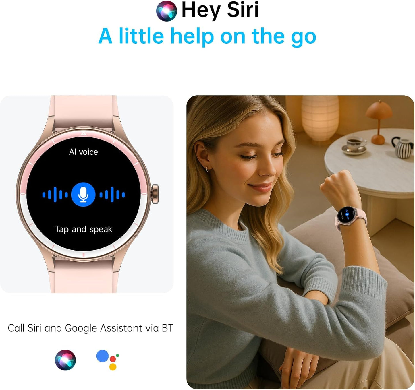 Smartwatch für Herren Damen, 1,27" HD Touchscreen Fitness Tracker, Bluetooth Anrufe, über 100 Sportmodi, Herzfrequenz-Schlafmonitor, DIY Zifferblatt, IP68 Wasserdicht, kompatibel mit Android & iOS