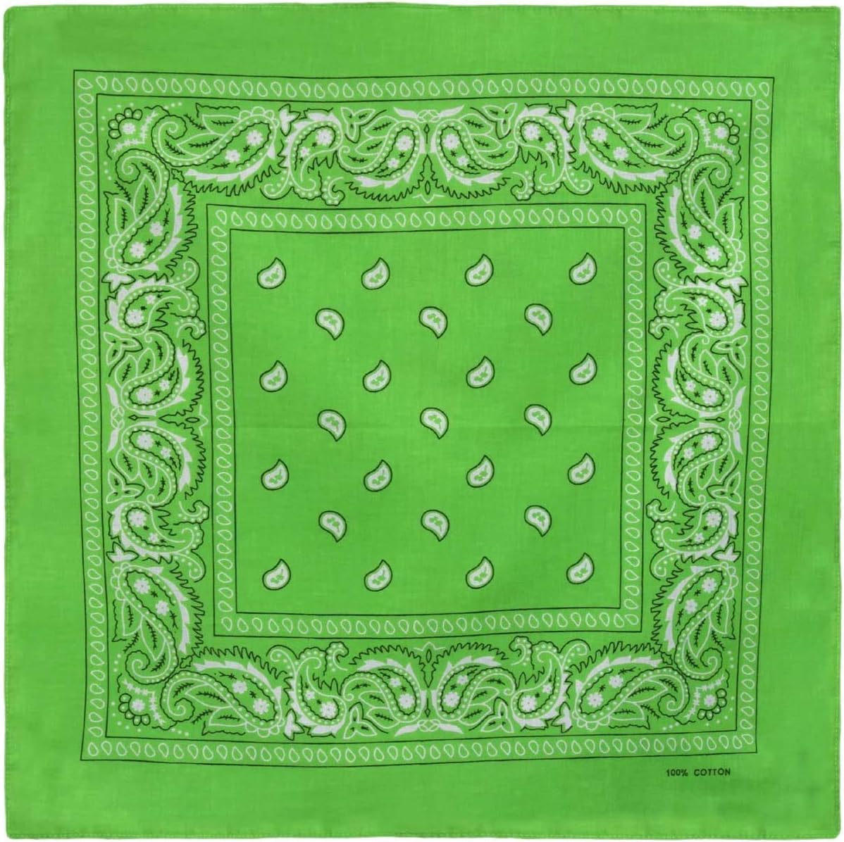 BOOLAVARD 1er, 6er, 9er oder 12er Pack Cowboy-Bandanas mit original Paisley-Muster (Schwarz)