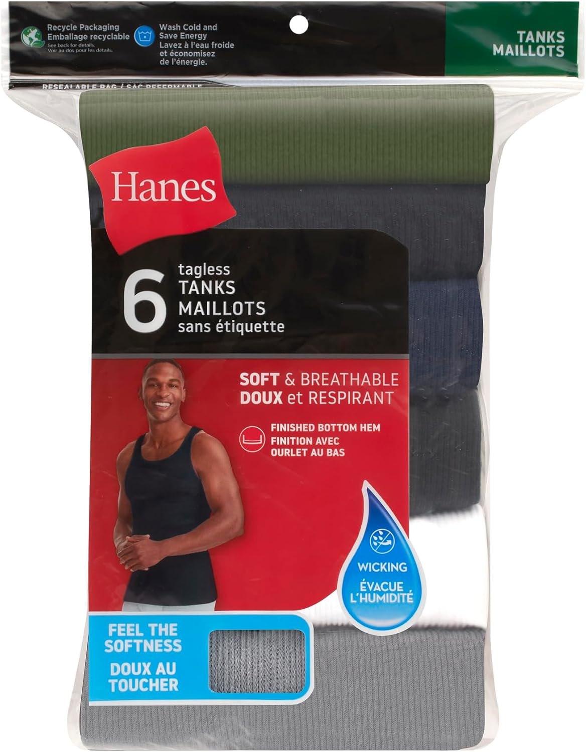 Hanes Geripptes Tanktop für Herren