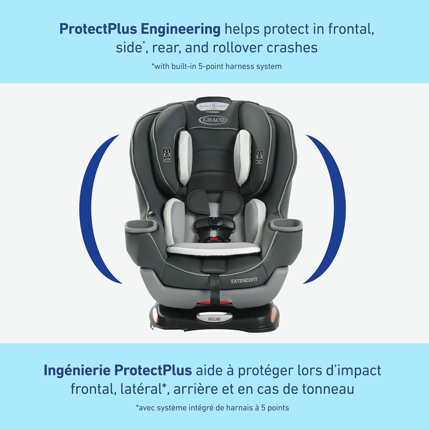 Graco Extend2Fit Kindersitz, 2-in-1 vorwärts- und rückwärtsgerichteter Babysitz, 1,8-30 kg (4-65 lb), Carter
