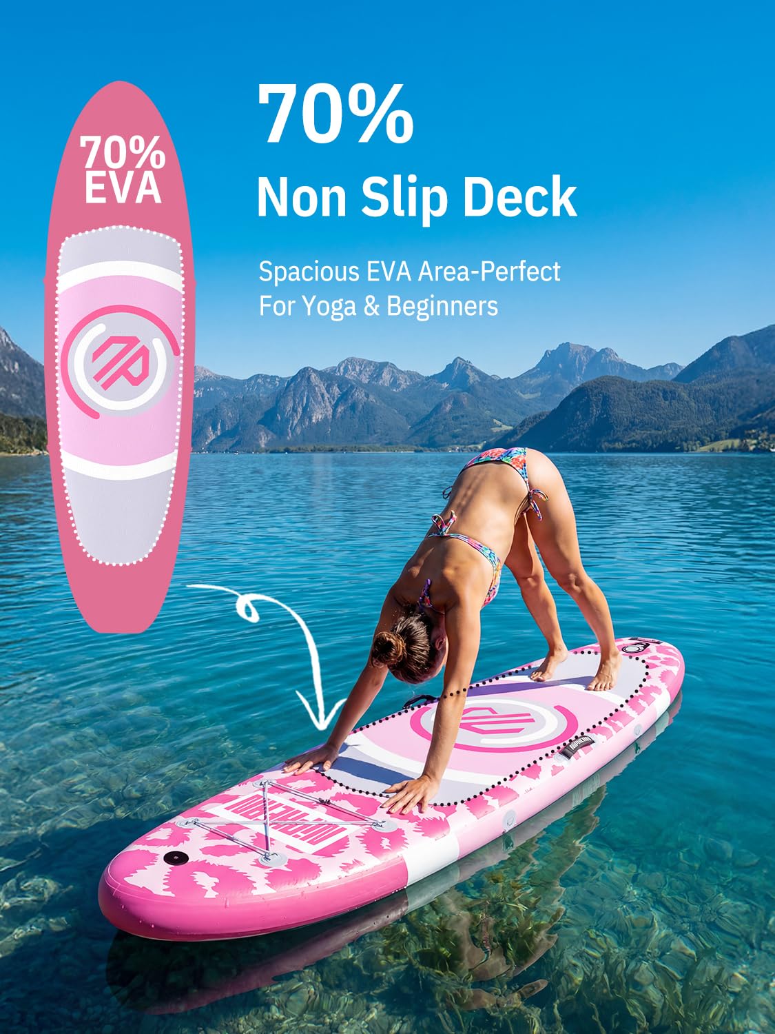 Niphean(Ultra-Light) Inflatable Paddle Board with StabilTrac Fin and Durable SUP Accessories, 10' Stand Up Paddle Boards for Adults & Youth, Versatile Yoga Paddle Board, Gift Ideas
