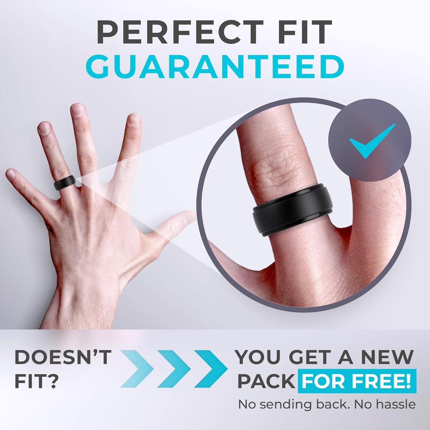 ThunderFit Herren Silikonringe 10mm breit 2.5mm dick Gummi-Fingerringe, atmungsaktiv, Multipack 1-10