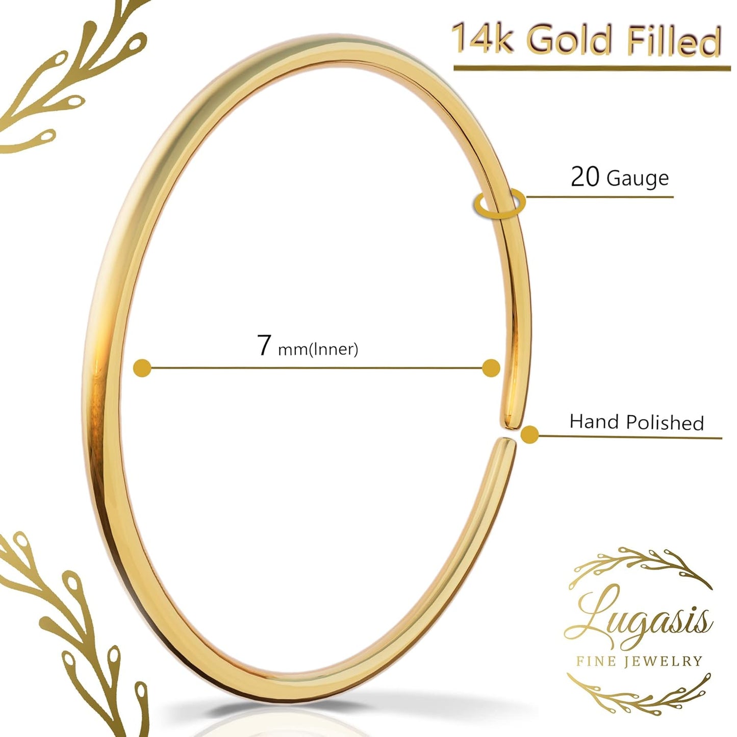 Kleiner Nasenring-Reif 20 G Nasenpiercing-Reif - 14K Gold Filled Nasenpiercing-Reif - Goldschmuck-Nasenring - Nasenringe für Frauen