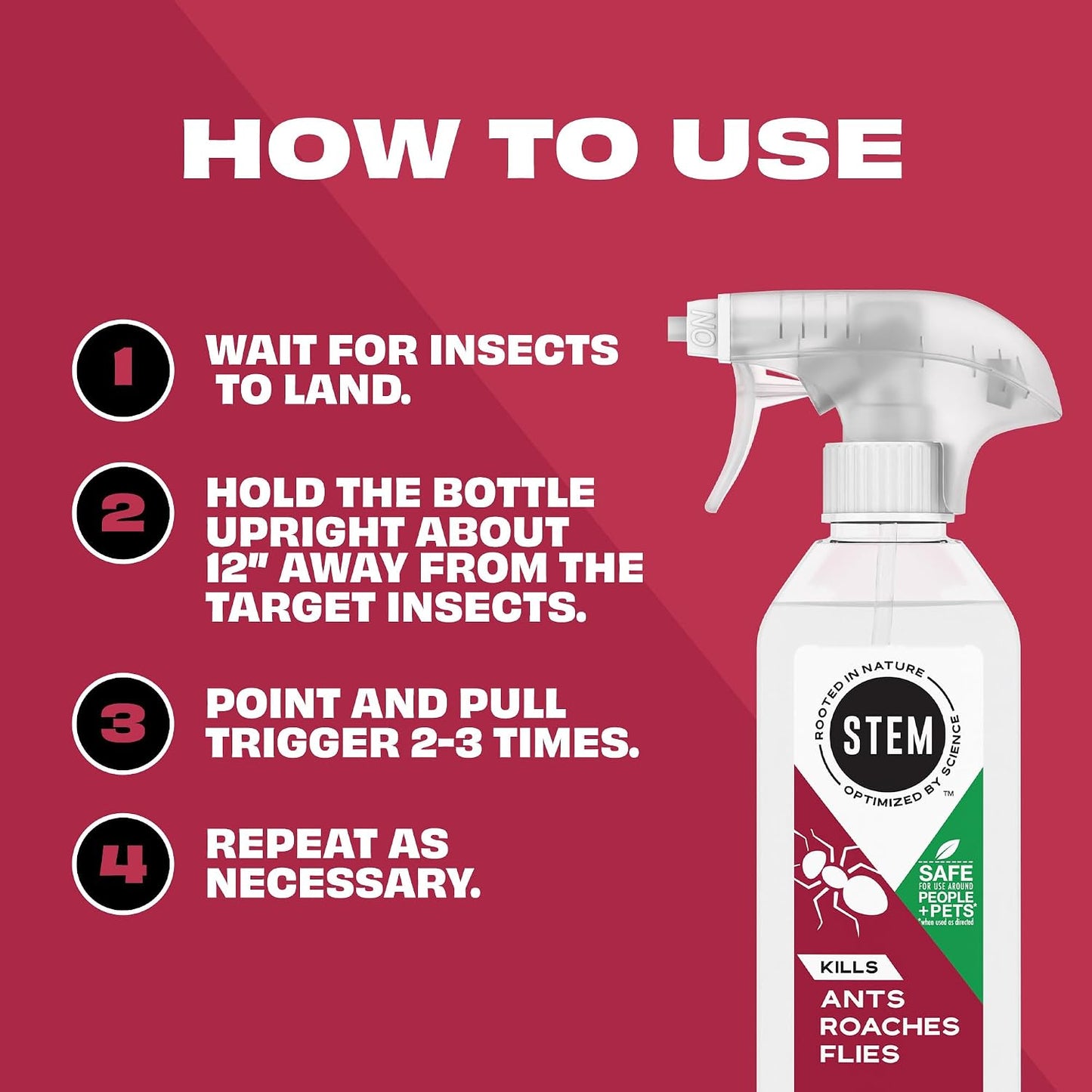 Stem Kills Ants, Roaches And Flies: Plant-Based Active Ingredient Bug Spray