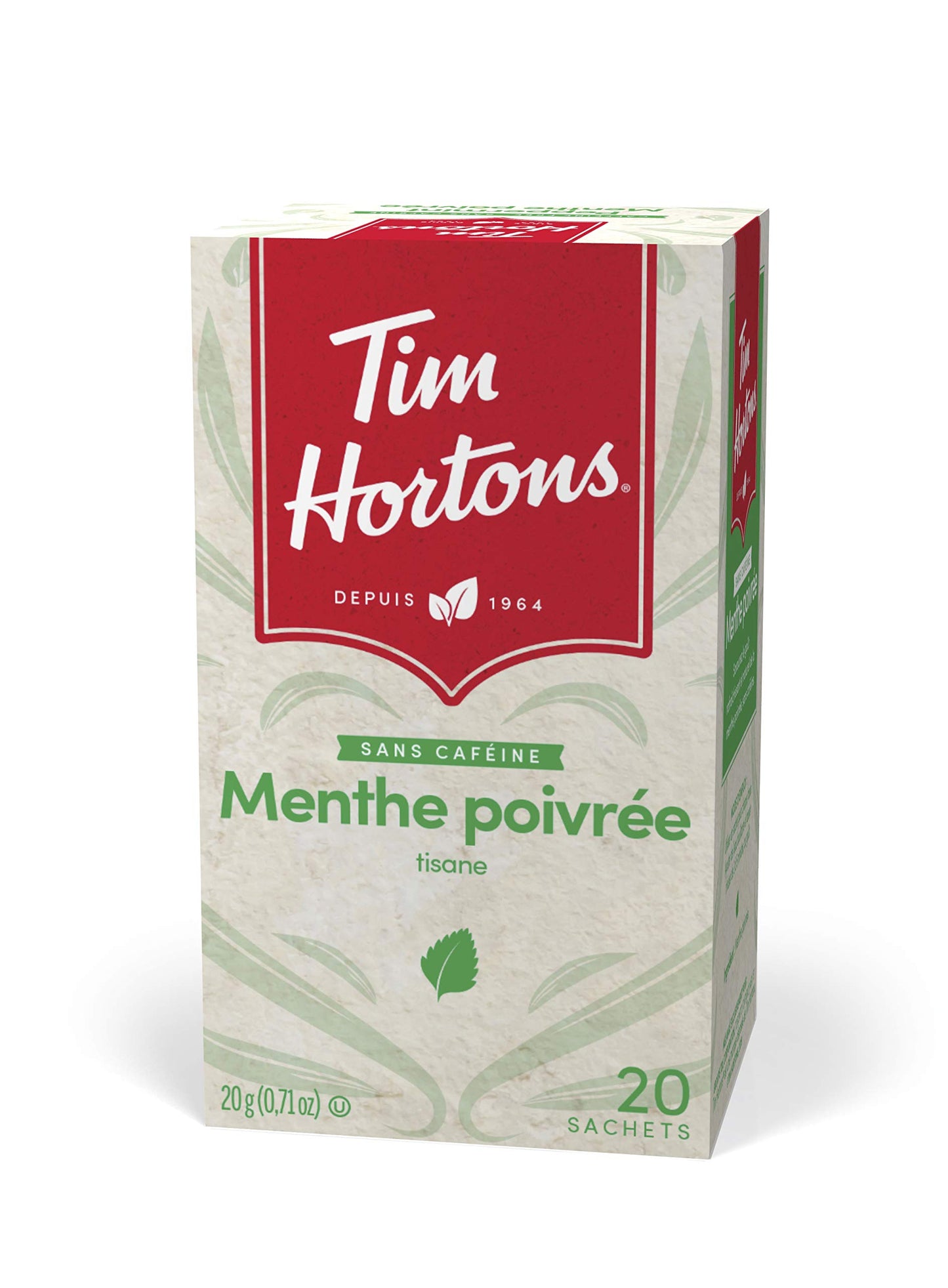 Tim Hortons Peppermint Tea Bags, 20 count, 40g | 1.4oz {Imported from Canada}