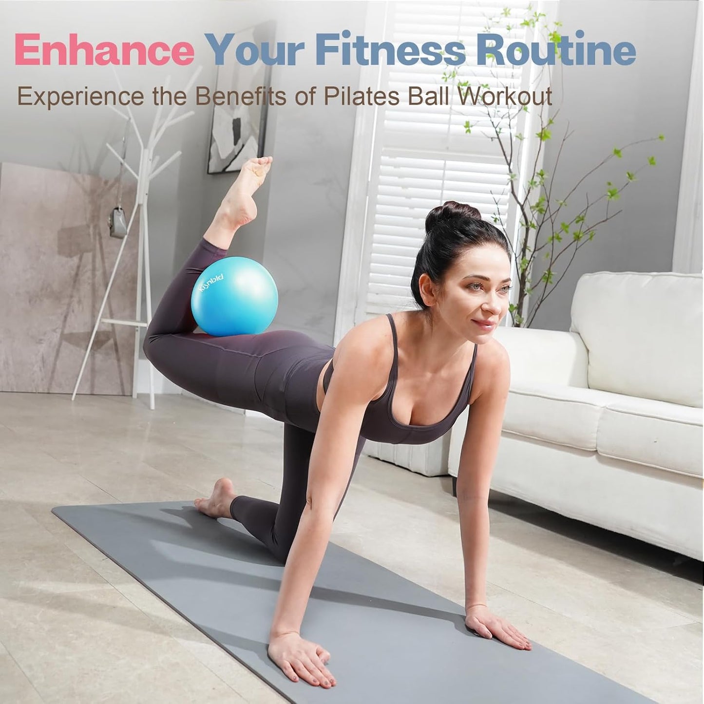 kisnbld Kleiner Gymnastikball, 9 Zoll Mini Pilates Ball, Anti-Burst und Rutschfester Mini Yoga Ball für Stabilität, Fitness, Physiotherapie, Dehnung und Rumpfkrafttraining zu Hause, im Fitnessstudio und Büro